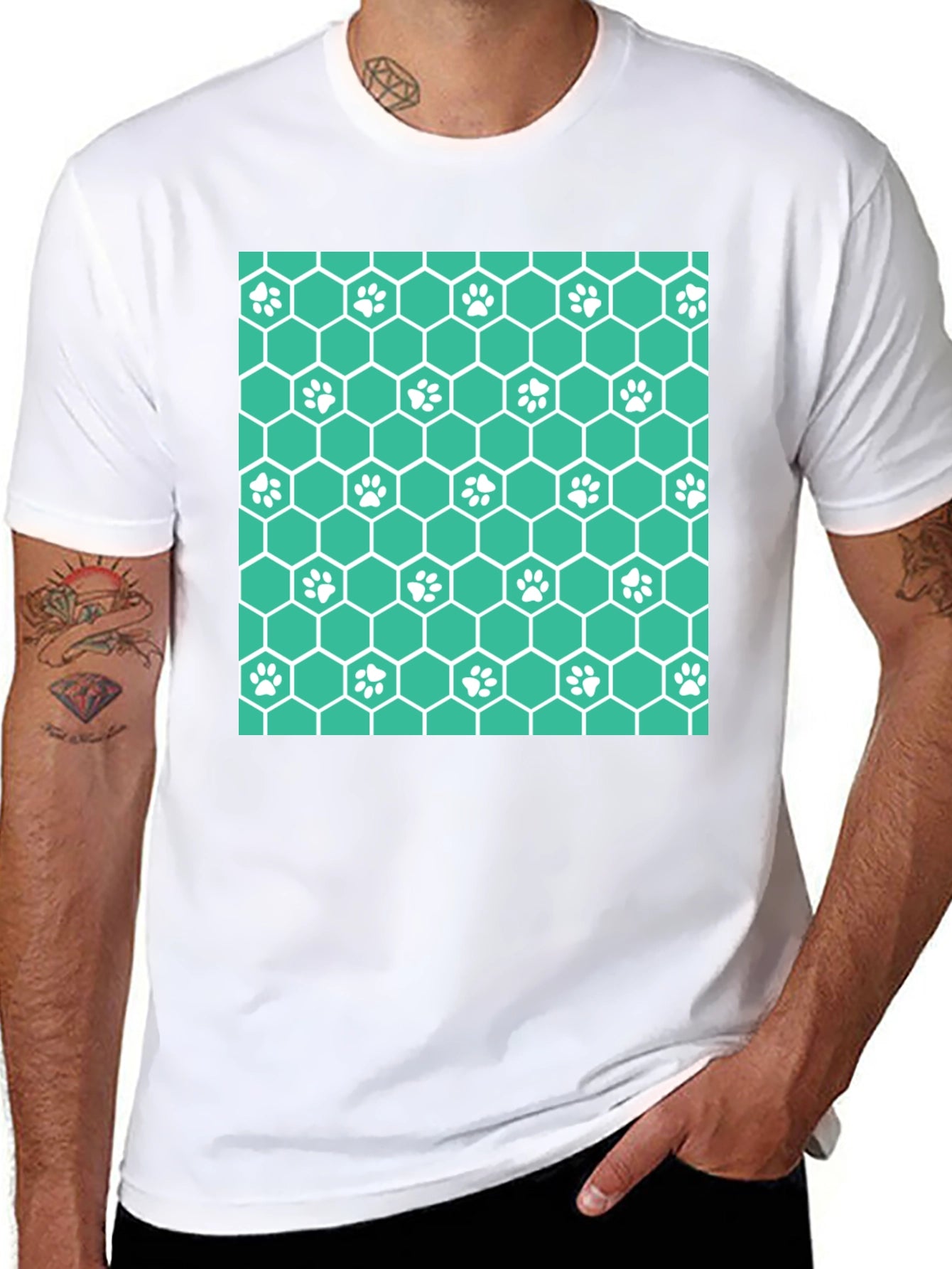 Paw Print Honeycomb T-Shirt