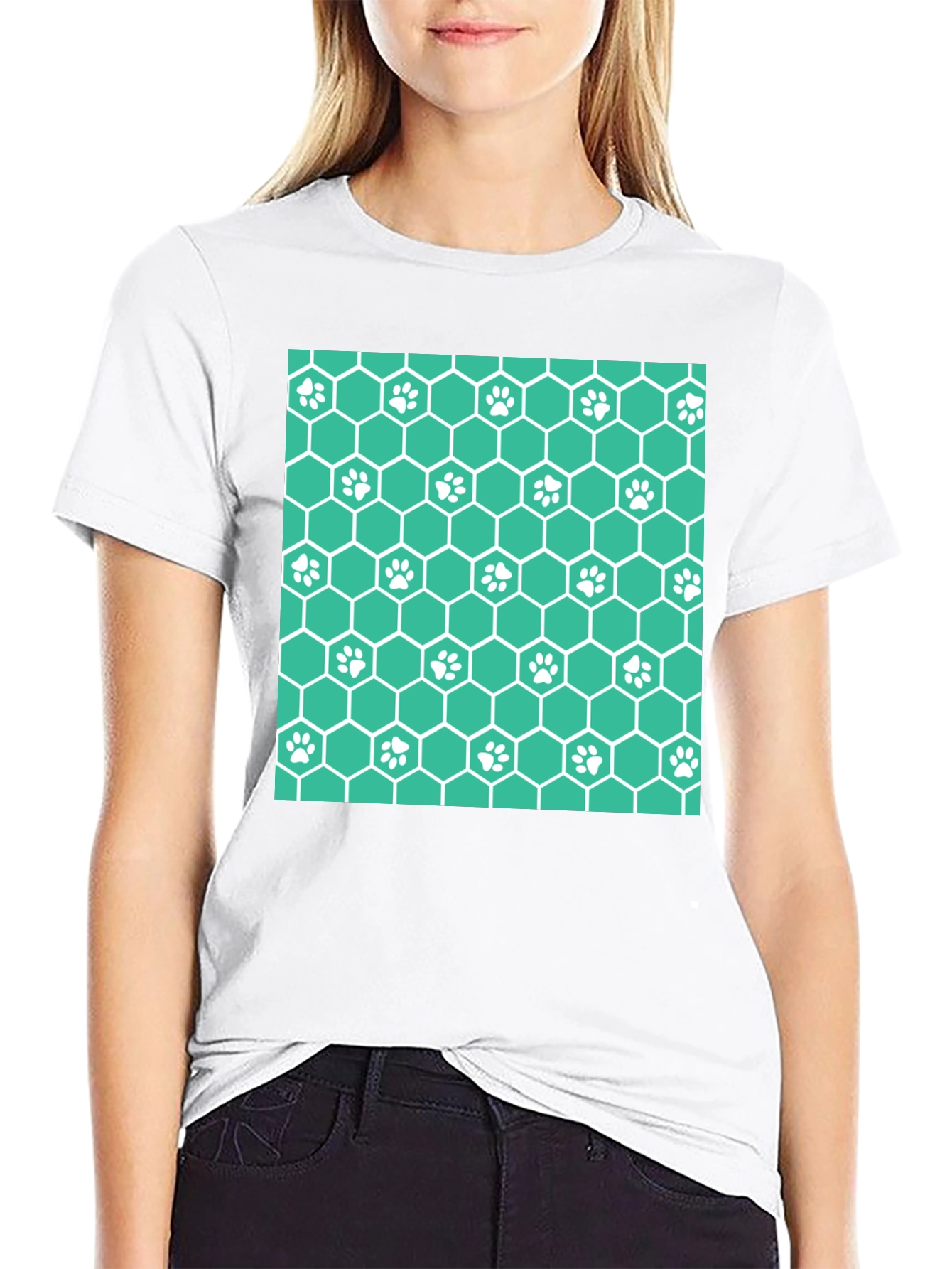 Paw Print Honeycomb T-Shirt