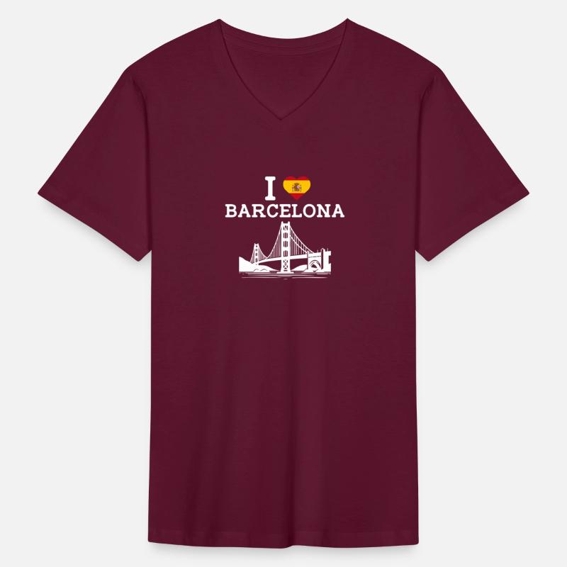 I Love Barcelona Flag Spain Golden Gate Bridge Pun
