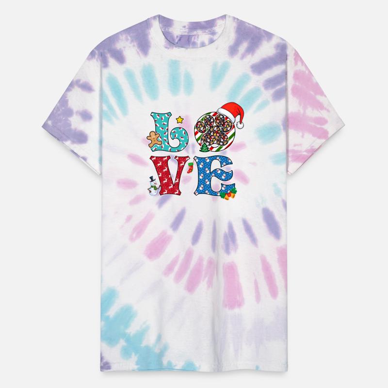 I Love Dog Dog Paw Print Christmas