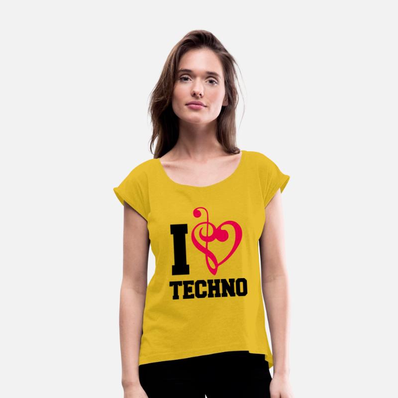 I Love Techno Music Party DJ Clef Bass Note Heart