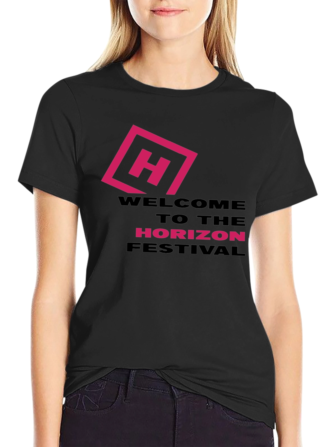 Horizon Festival Graphic Tee - Black Cotton