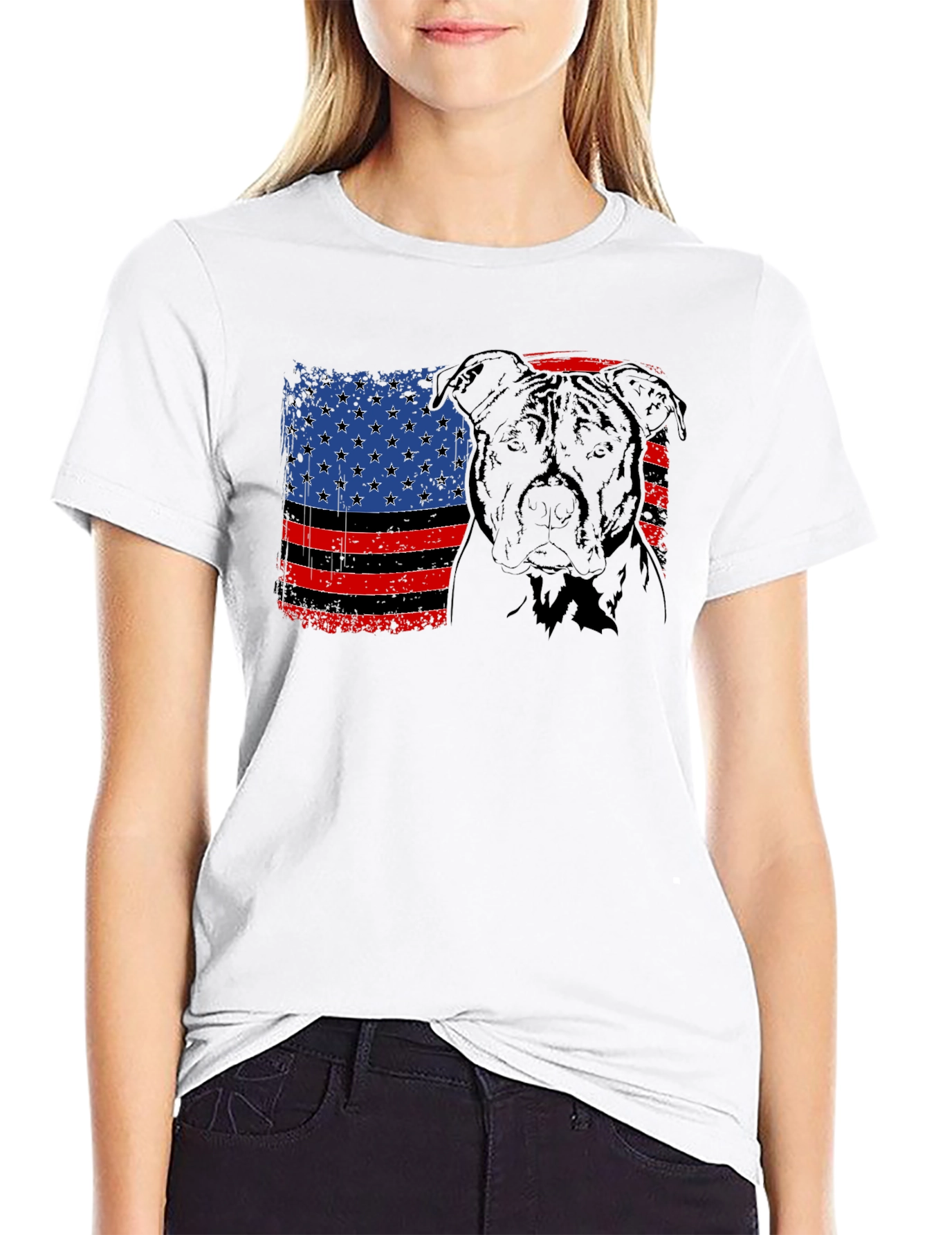 Patriotic Pitbull Flag T-Shirt – American Dog Lover Graphic Tee Gift