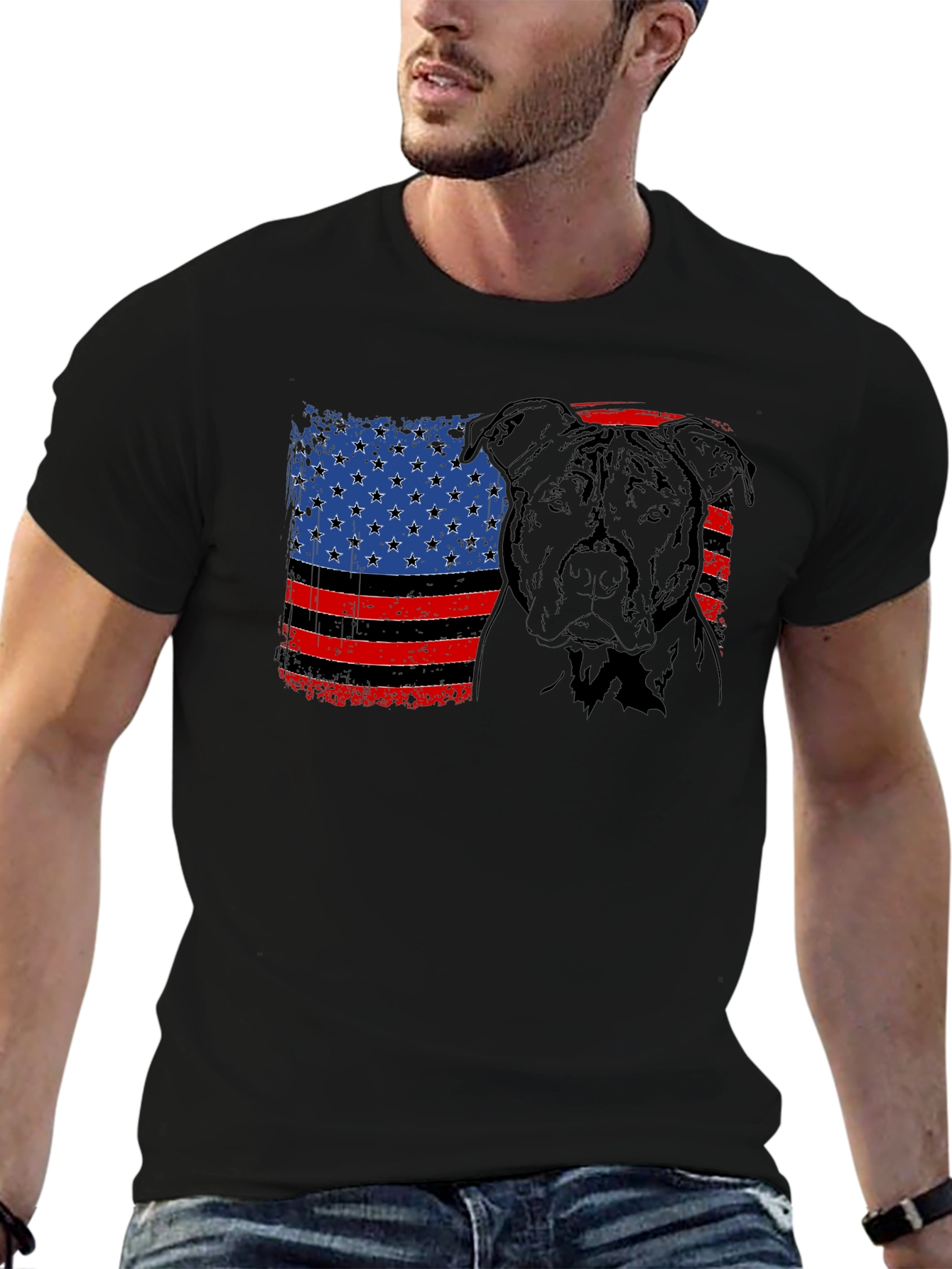 Patriotic Pitbull Flag T-Shirt – American Dog Lover Graphic Tee Gift