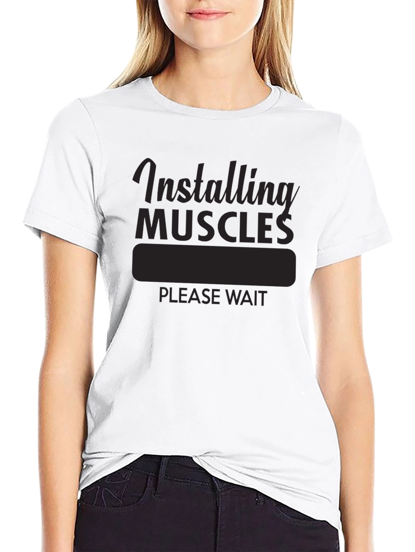 Installing Muscles T-Shirt - Funny Workout Gym Tee
