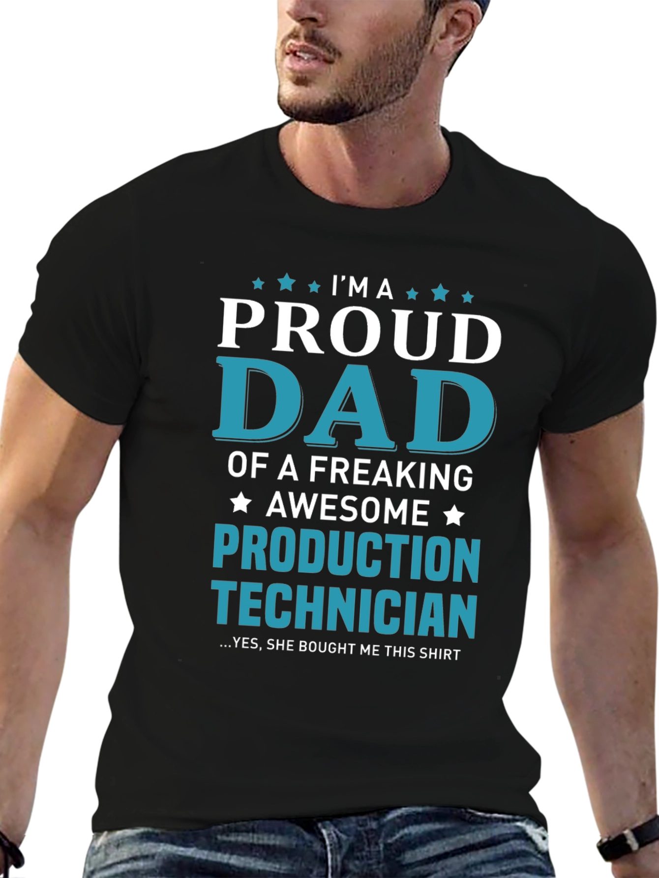 Proud Dad Production Technician Graphic T-Shirt