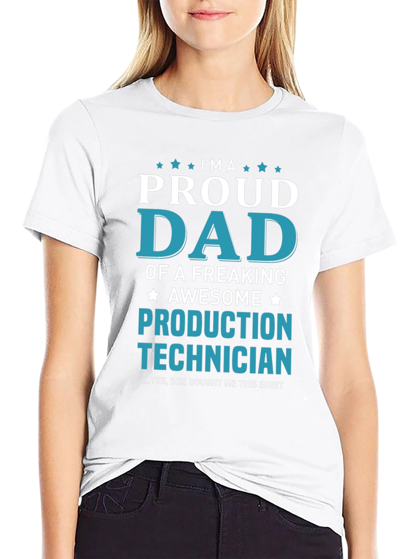 Proud Dad Production Technician Graphic T-Shirt