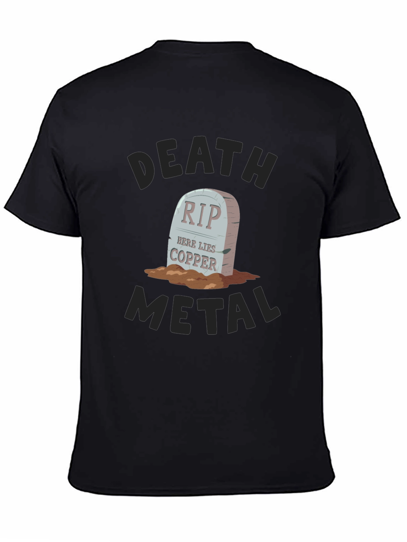 Death Metal RIP Copper Grave Humor Graphic T-Shirt