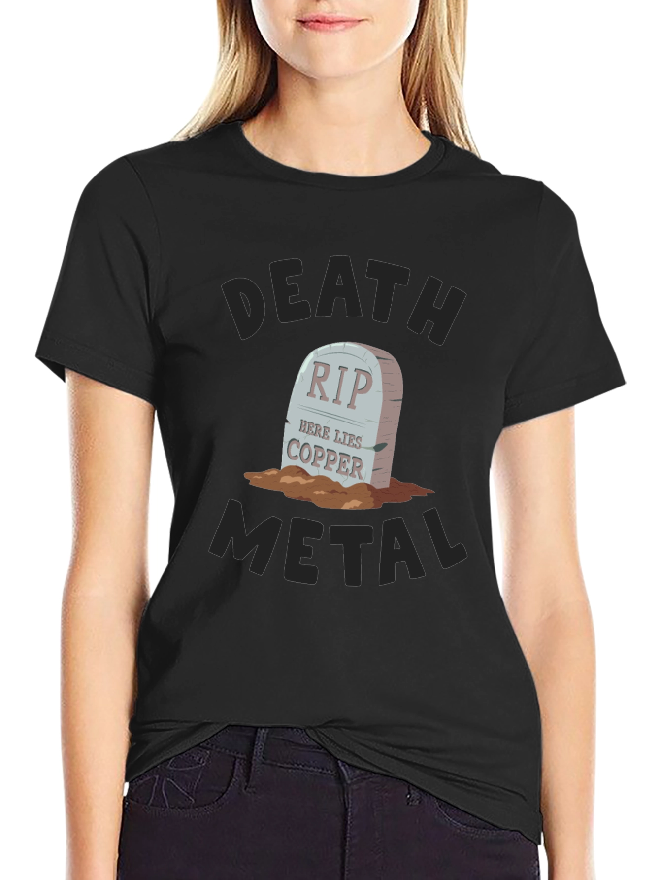 Death Metal RIP Copper Grave Humor Graphic T-Shirt