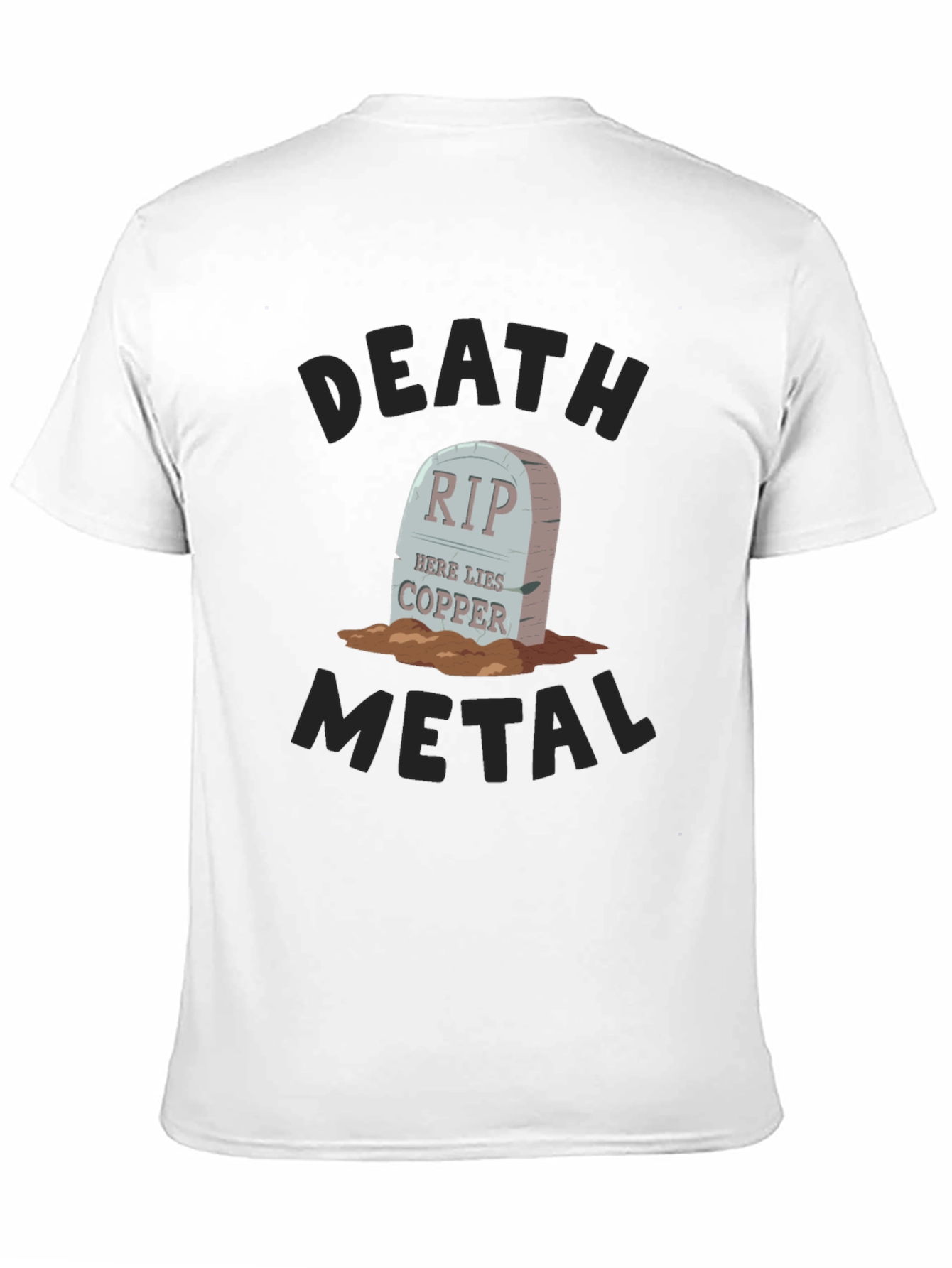 Death Metal RIP Copper Grave Humor Graphic T-Shirt