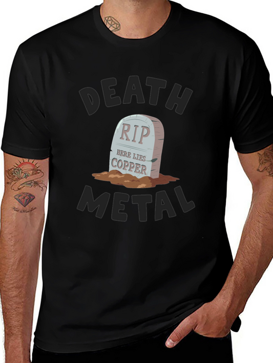 Death Metal RIP Copper Grave Humor Graphic T-Shirt