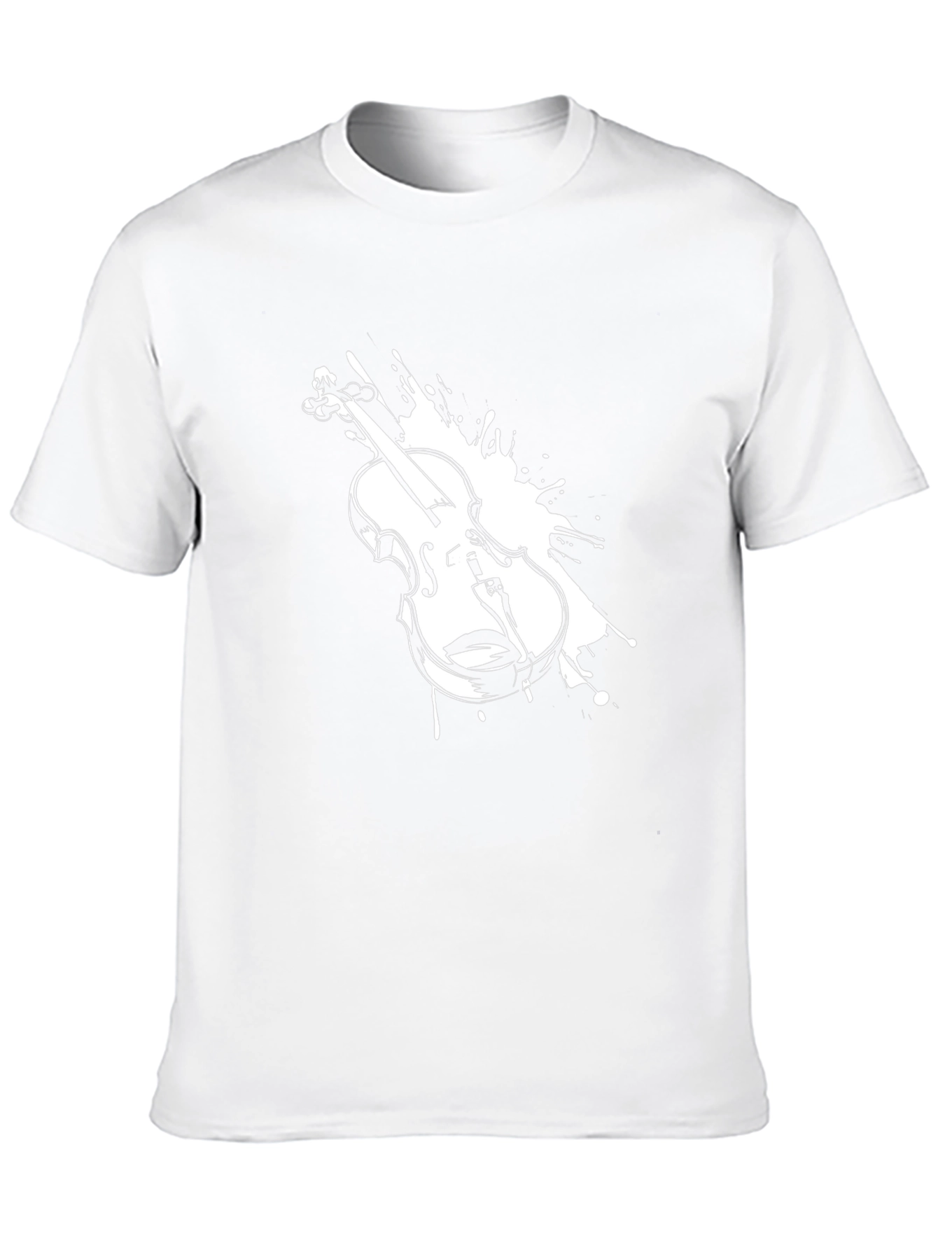 Violin Splash Graphic T-Shirt - Musical Instrument Tee