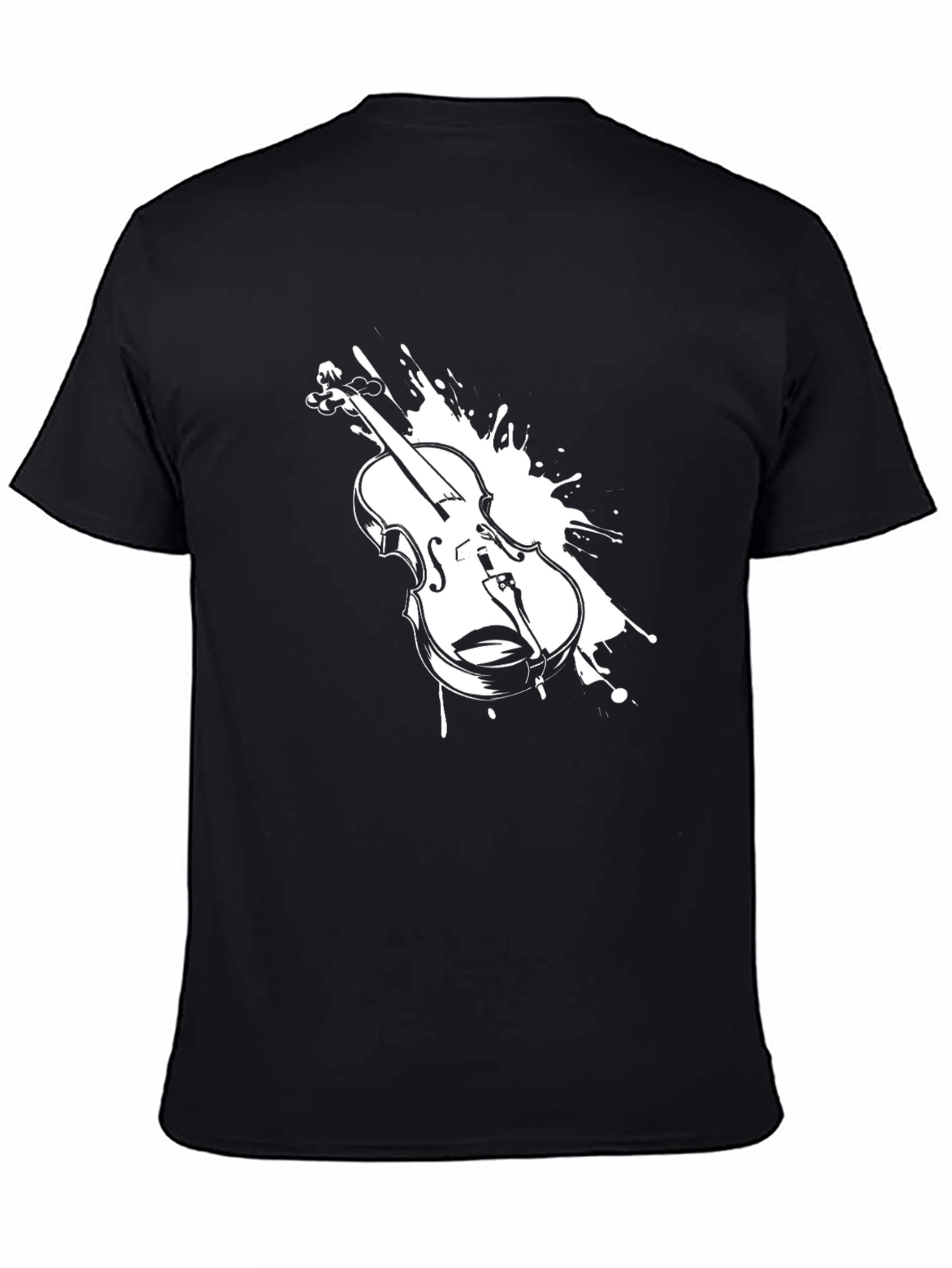 Violin Splash Graphic T-Shirt - Musical Instrument Tee