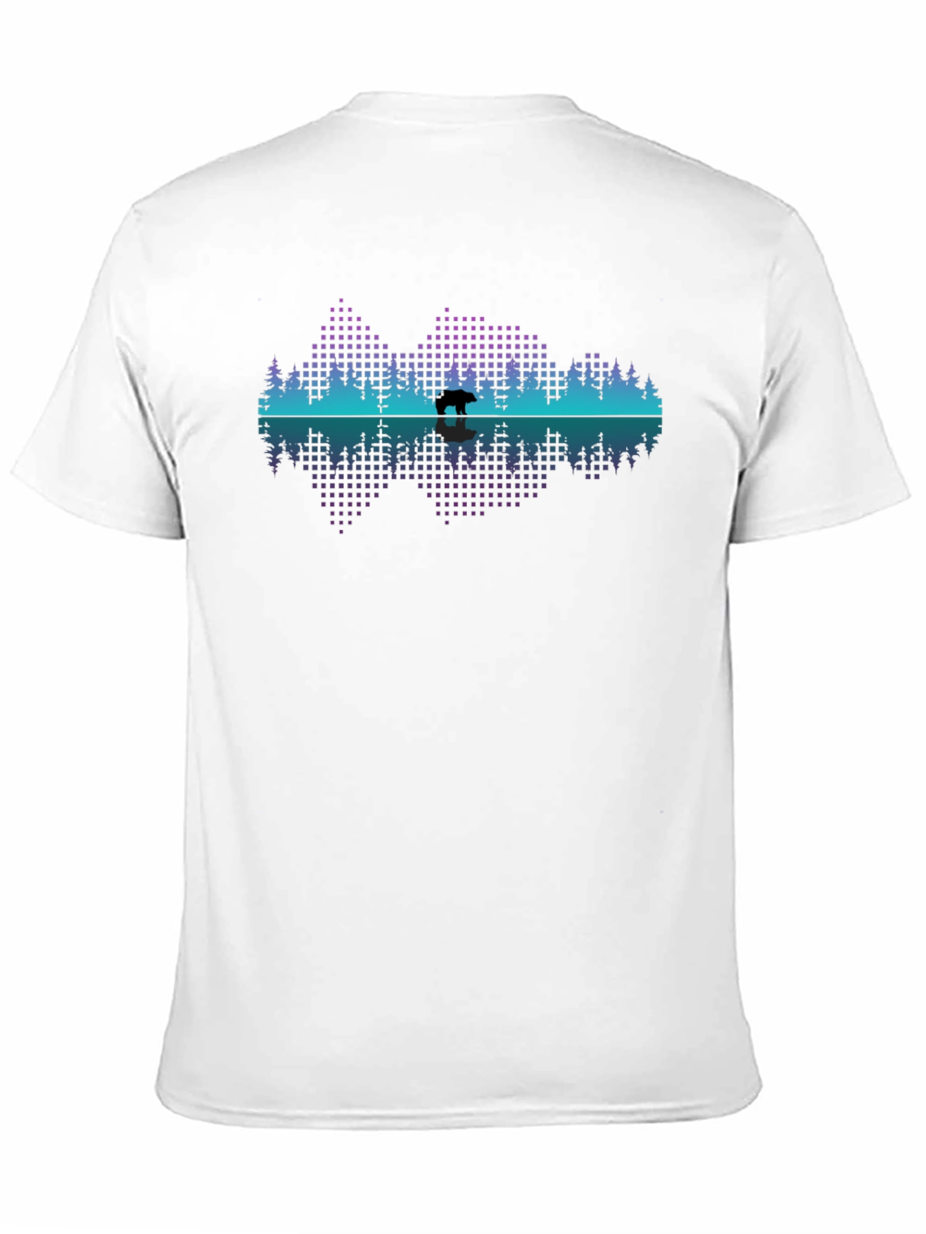 Bear Silhouette Graphic Print Black T-Shirt