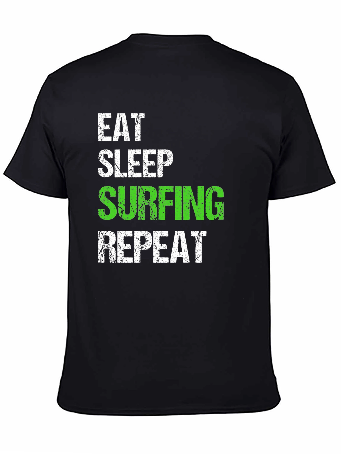 Eat Sleep Surfing Repeat Black T-Shirt