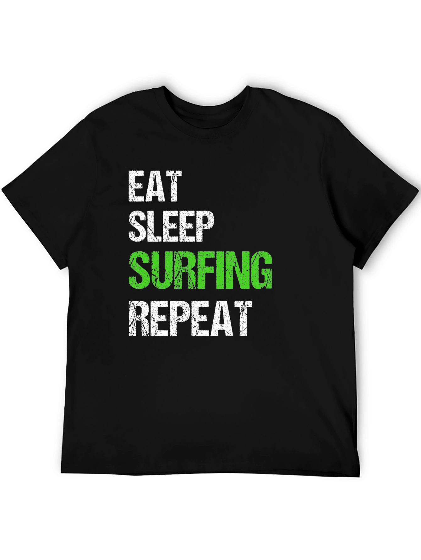 Eat Sleep Surfing Repeat Black T-Shirt