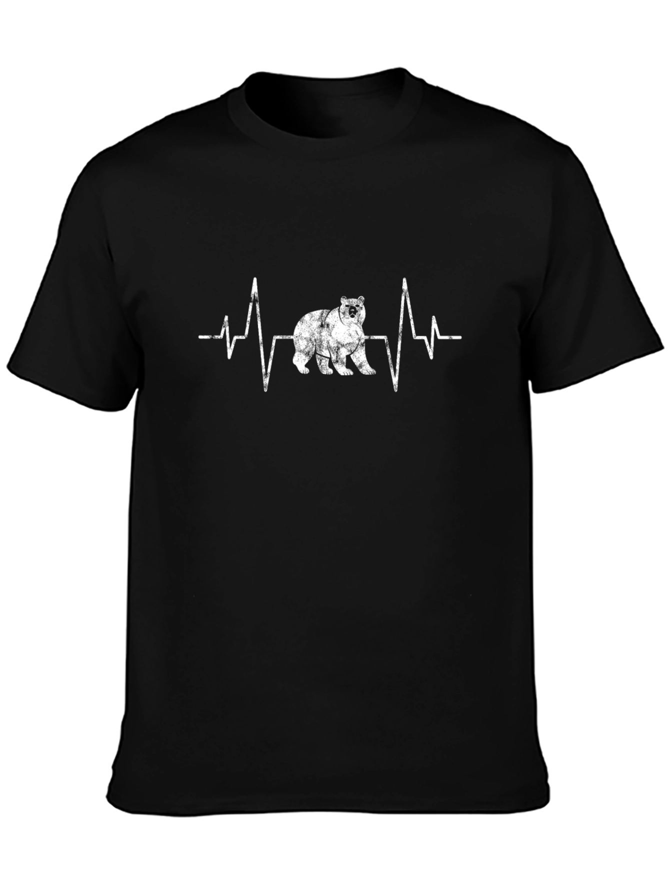 Bear Heartbeat Graphic Tee - Black