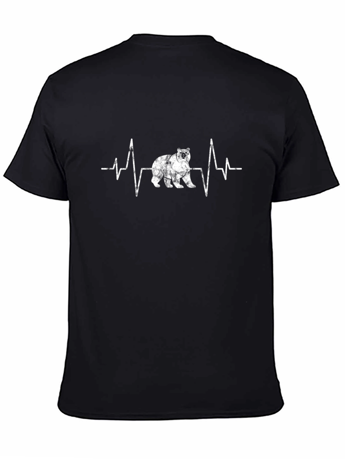 Bear Heartbeat Graphic Tee - Black