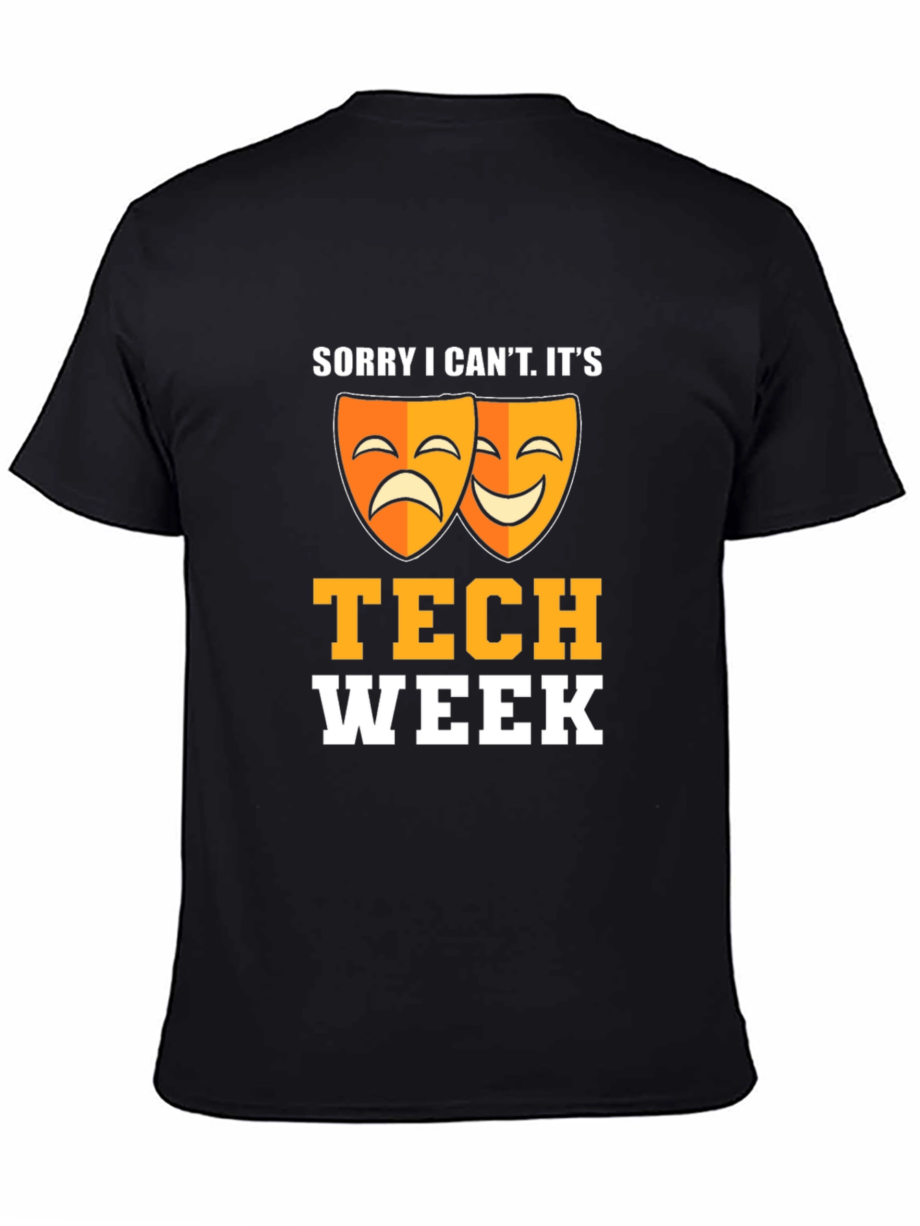 Tech Week Drama Masks Graphic Tee