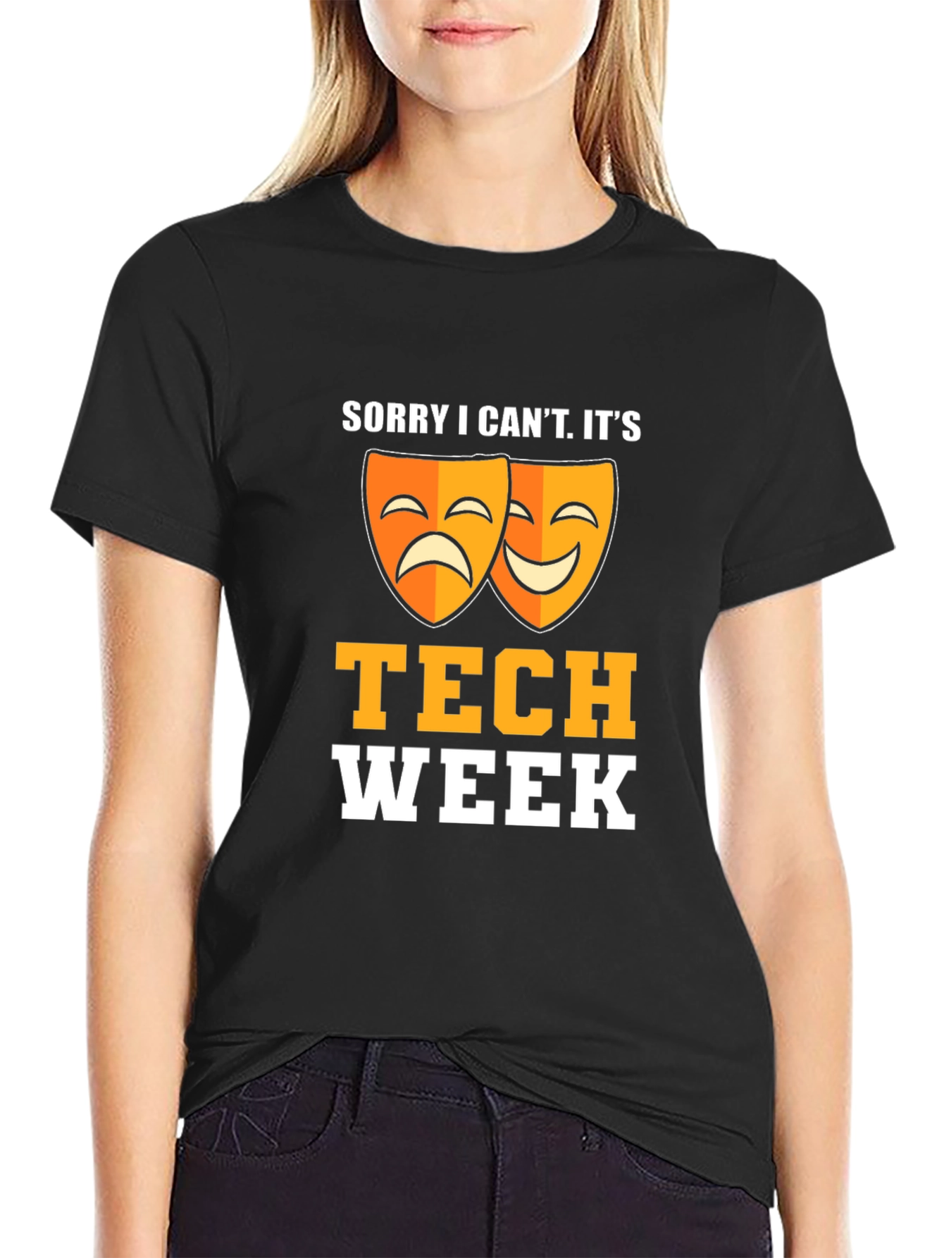 Tech Week Drama Masks Graphic Tee
