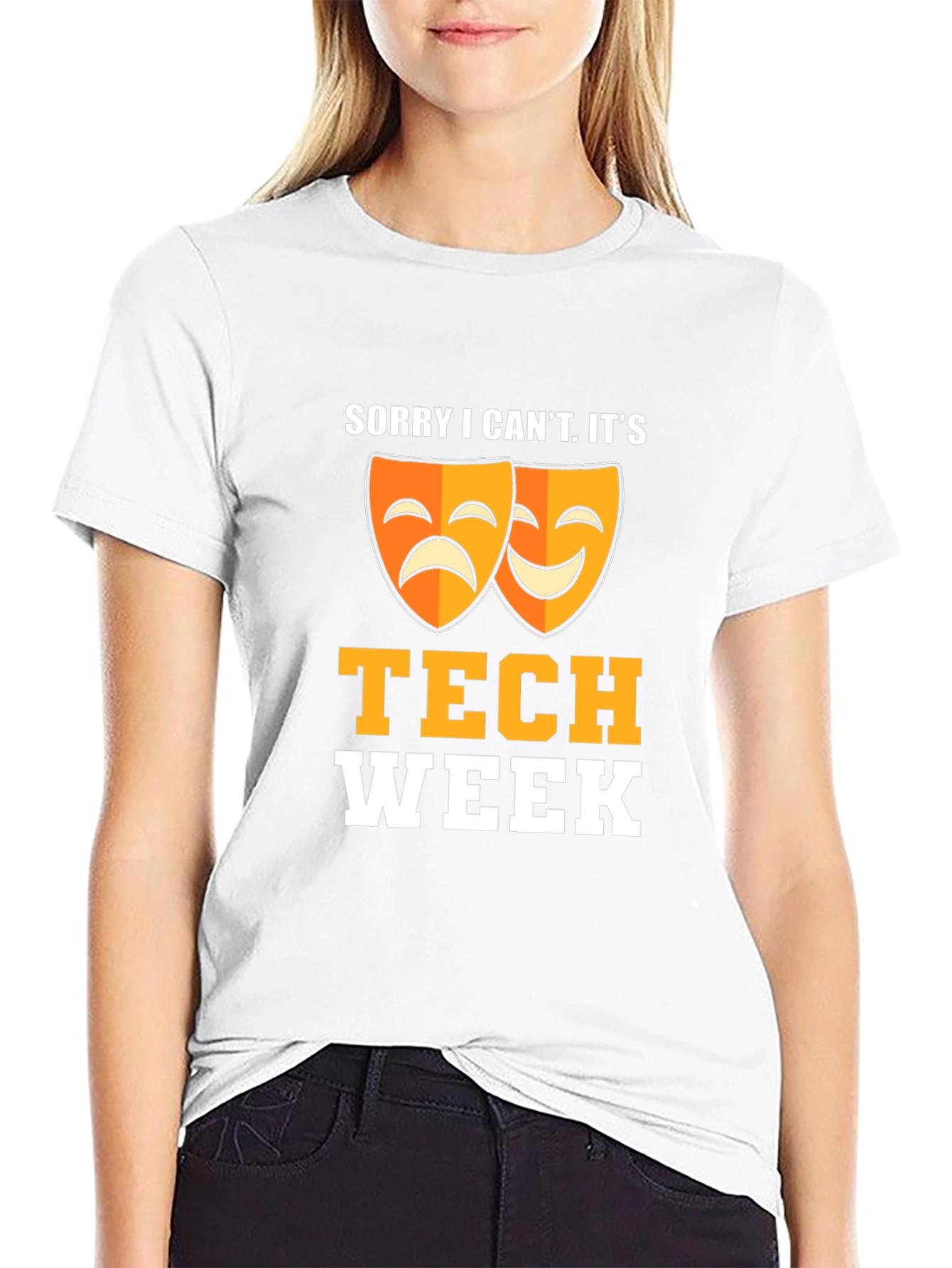 Tech Week Drama Masks Graphic Tee