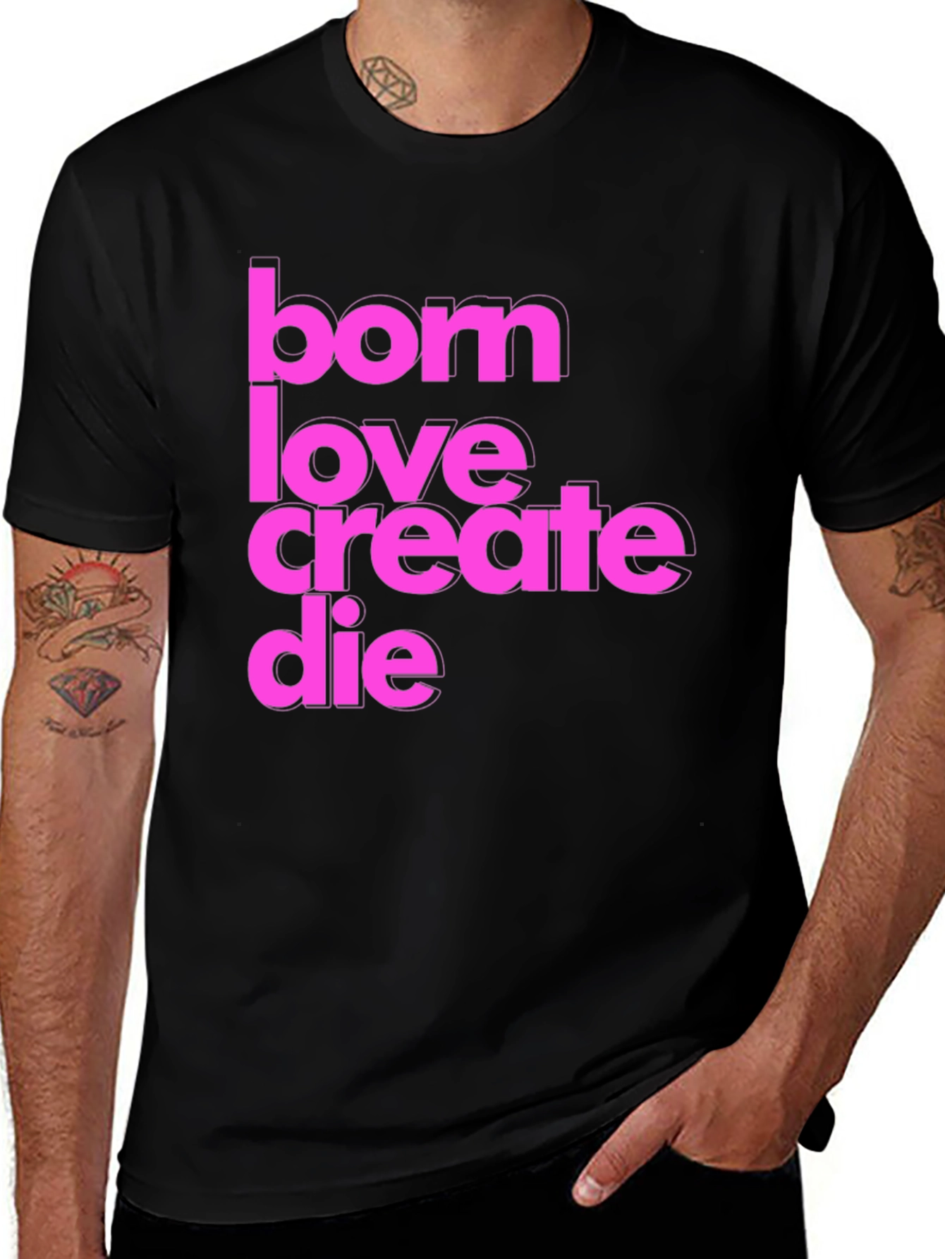 Born Love Create Die Graphic Tee - Black