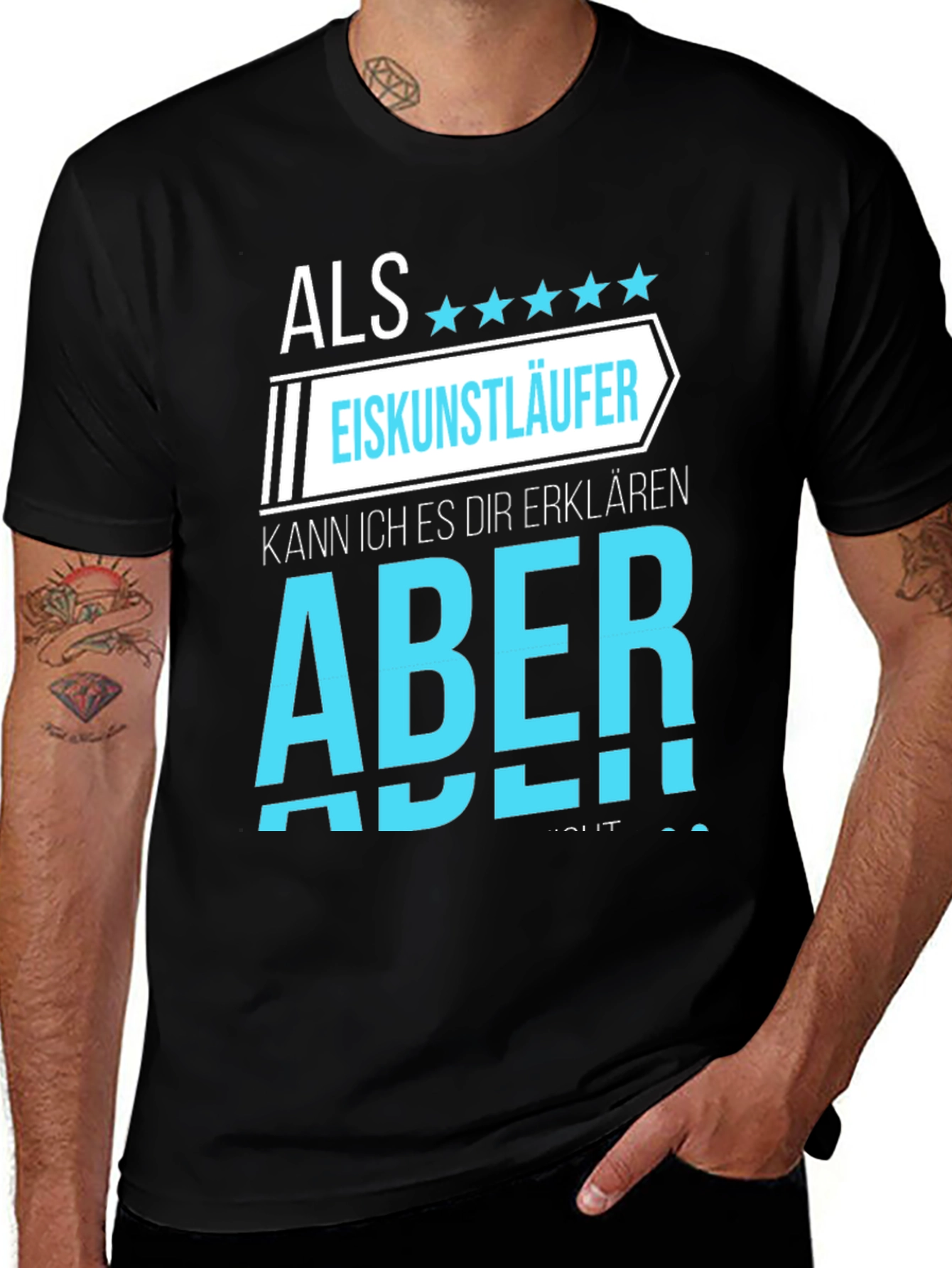 Eiskunstlaufer Ice Skater Black Graphic T-Shirt