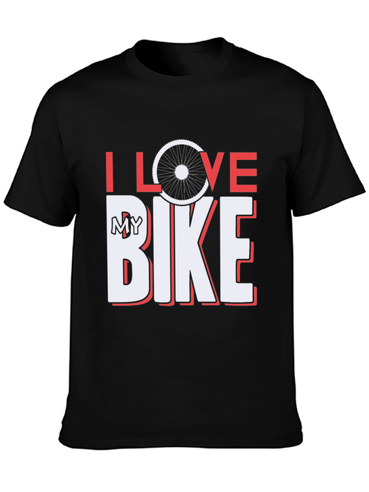 I Love My Bike Graphic Tee - Black Cotton T-Shirt