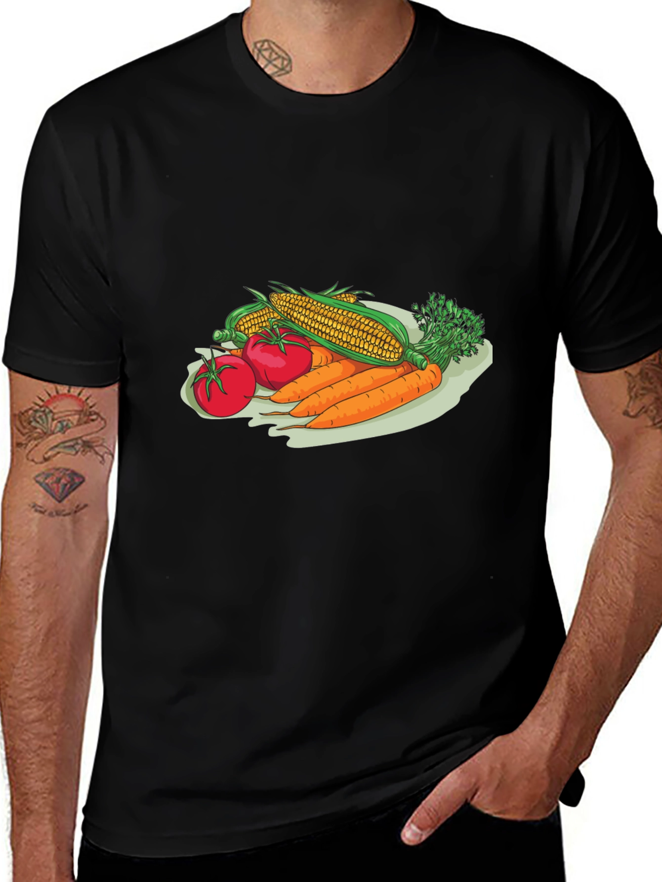 Veggie T-Shirt: Corn Tomato & Carrots