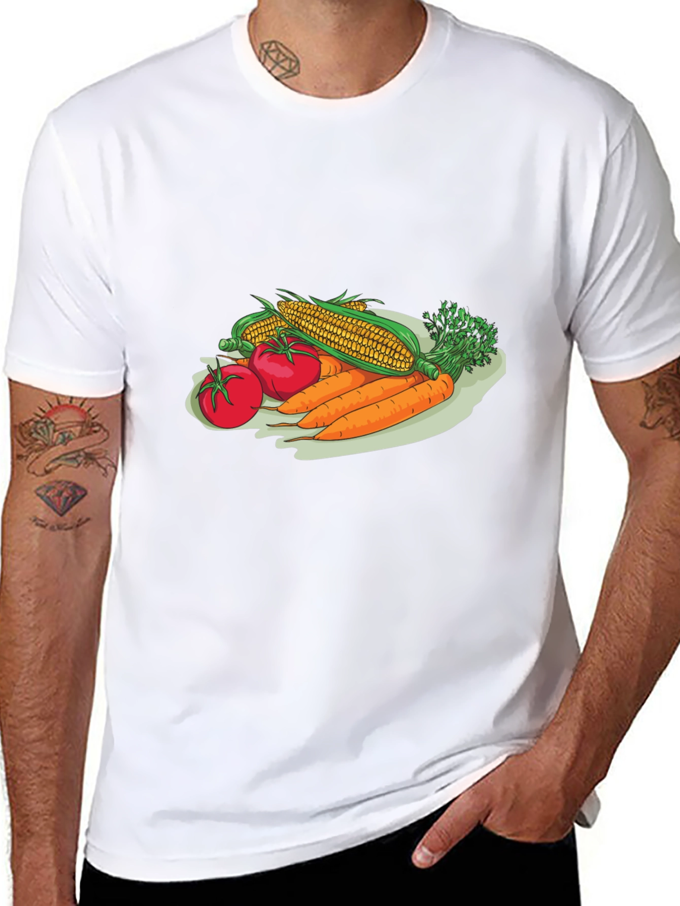 Veggie T-Shirt: Corn Tomato & Carrots