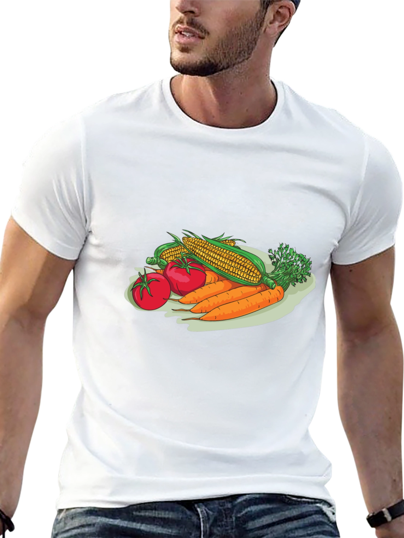 Veggie T-Shirt: Corn Tomato & Carrots