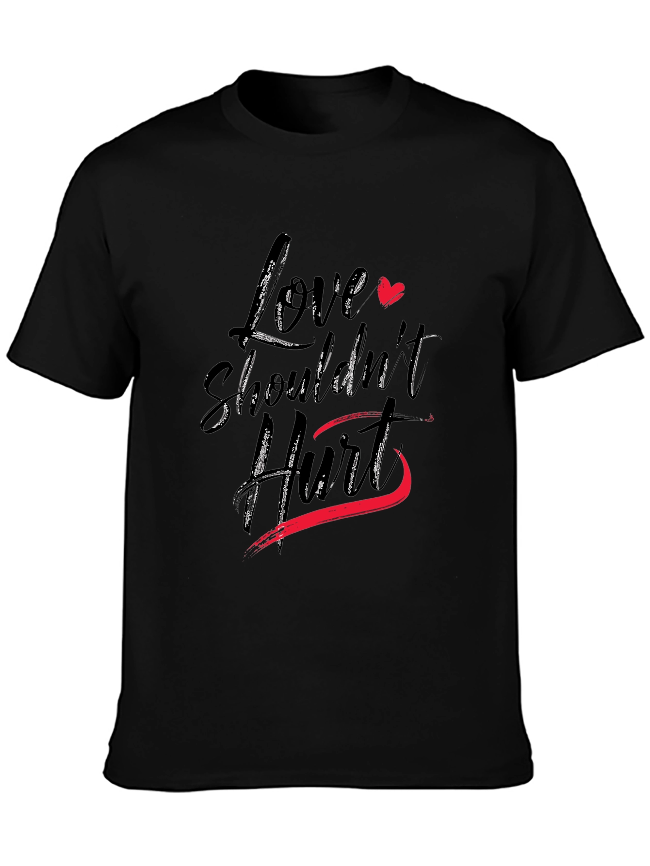 Love Shouldnt Hurt Black T-Shirt