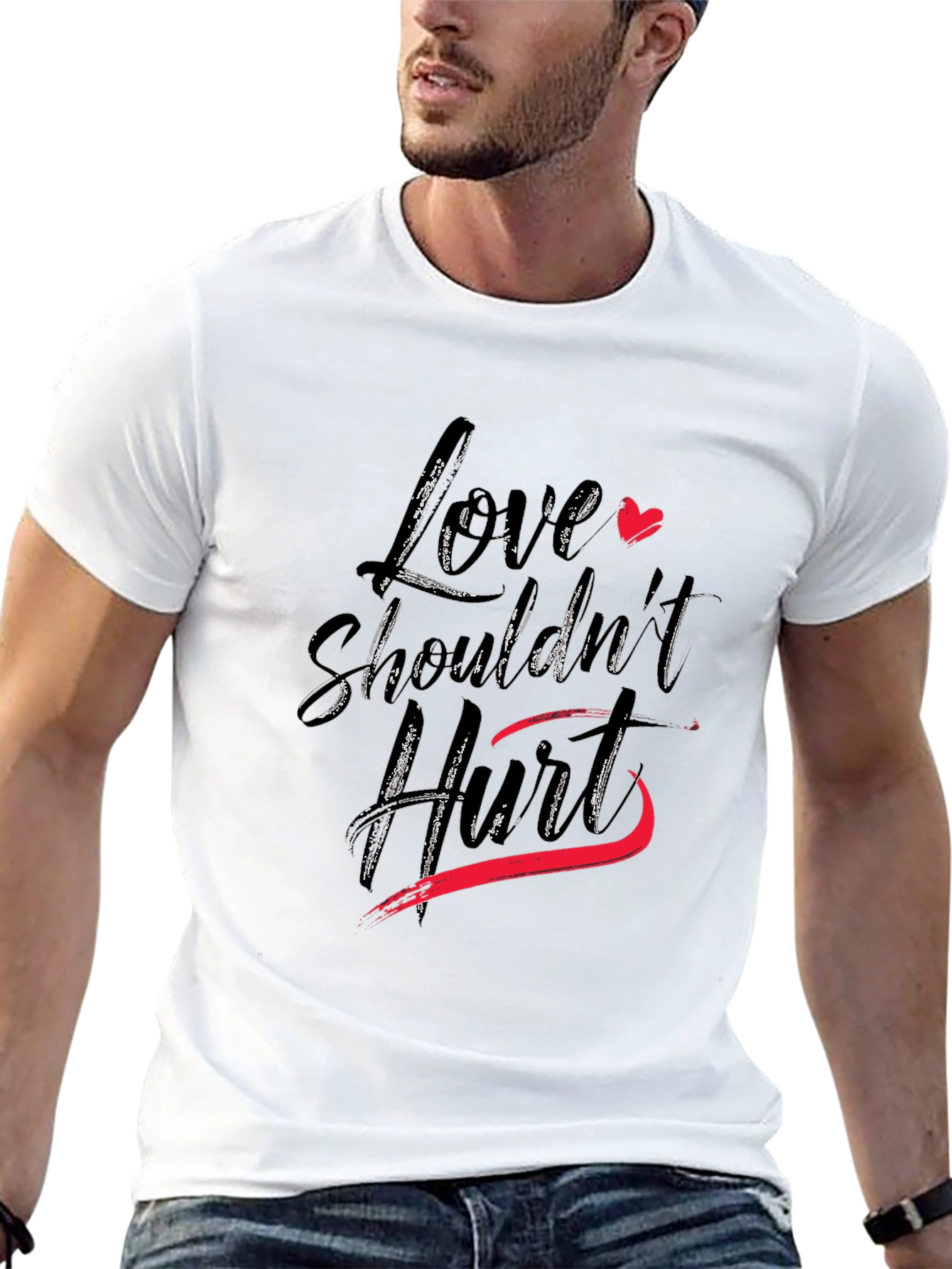 Love Shouldnt Hurt Black T-Shirt