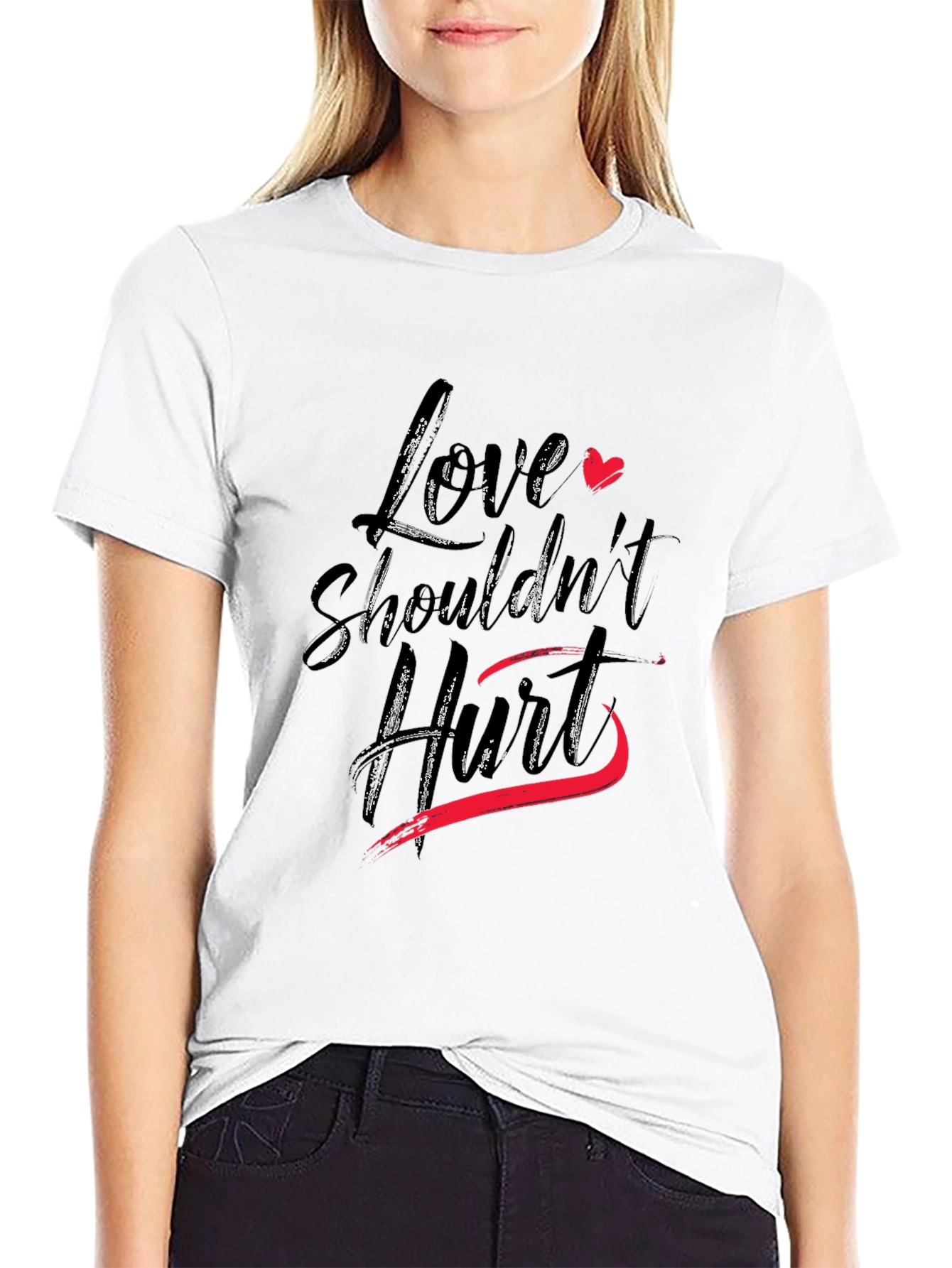 Love Shouldnt Hurt Black T-Shirt
