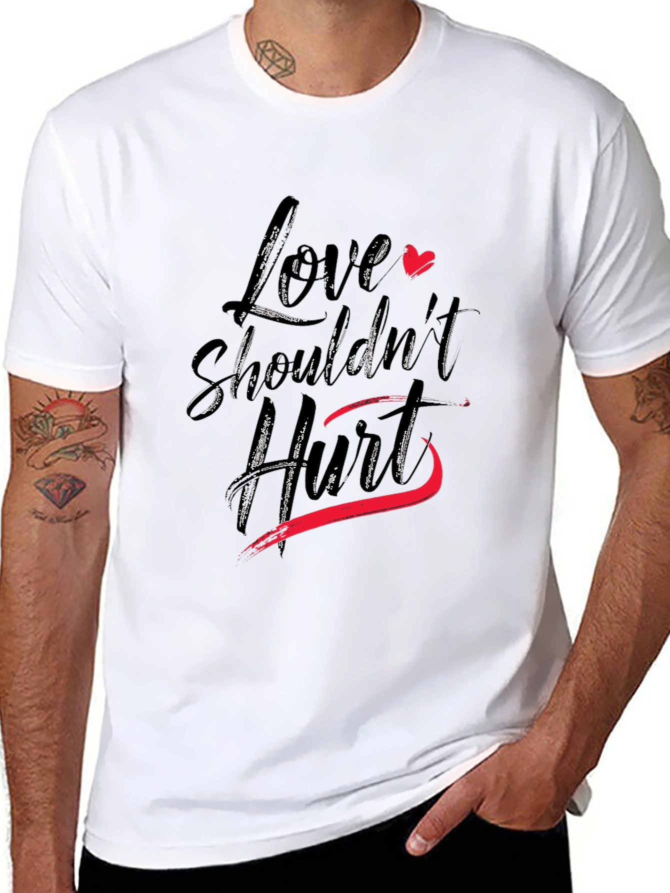 Love Shouldnt Hurt Black T-Shirt