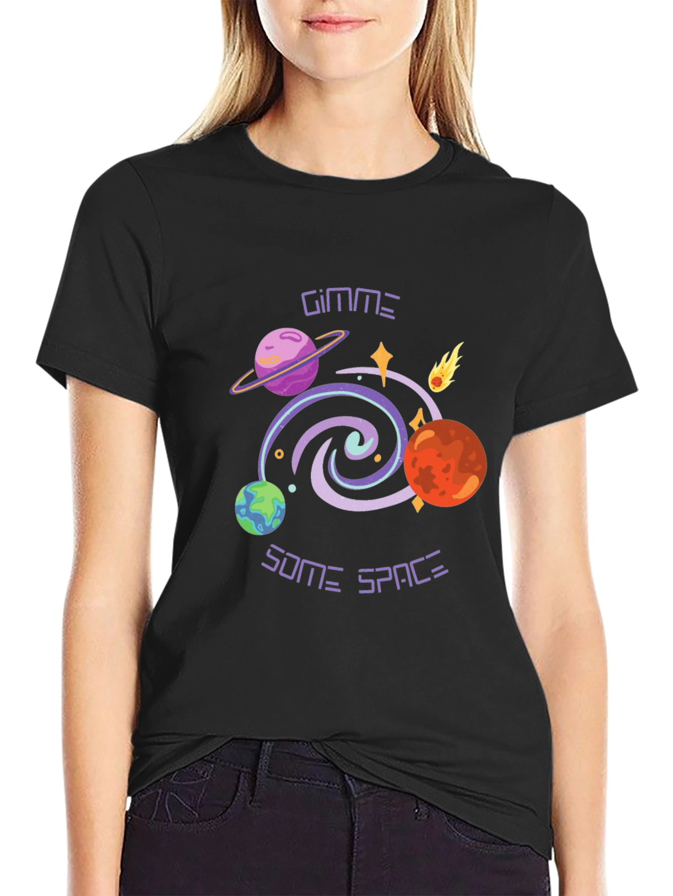 Gimme Some Space Graphic Tee - Black T-Shirt