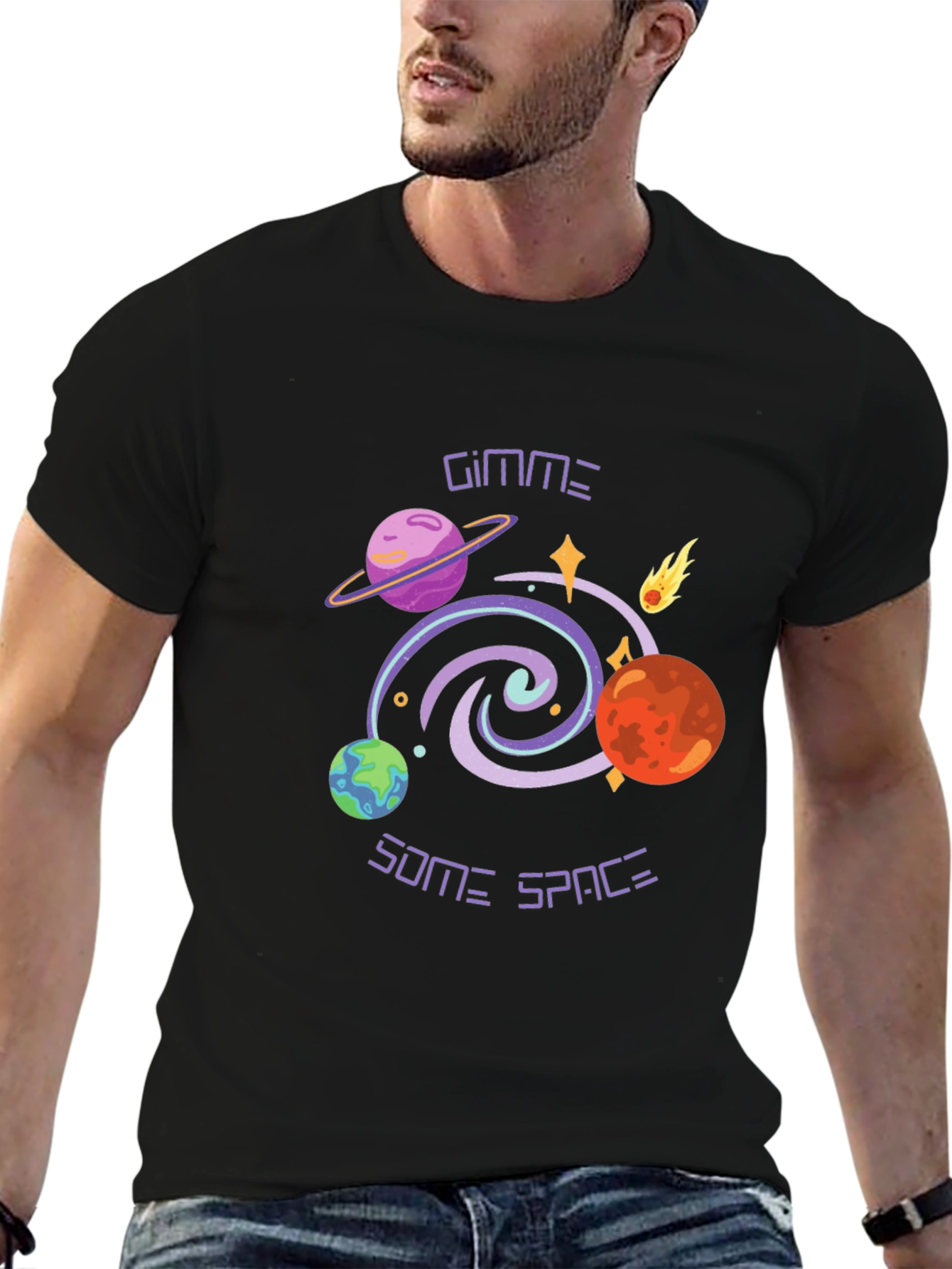 Gimme Some Space Graphic Tee - Black T-Shirt