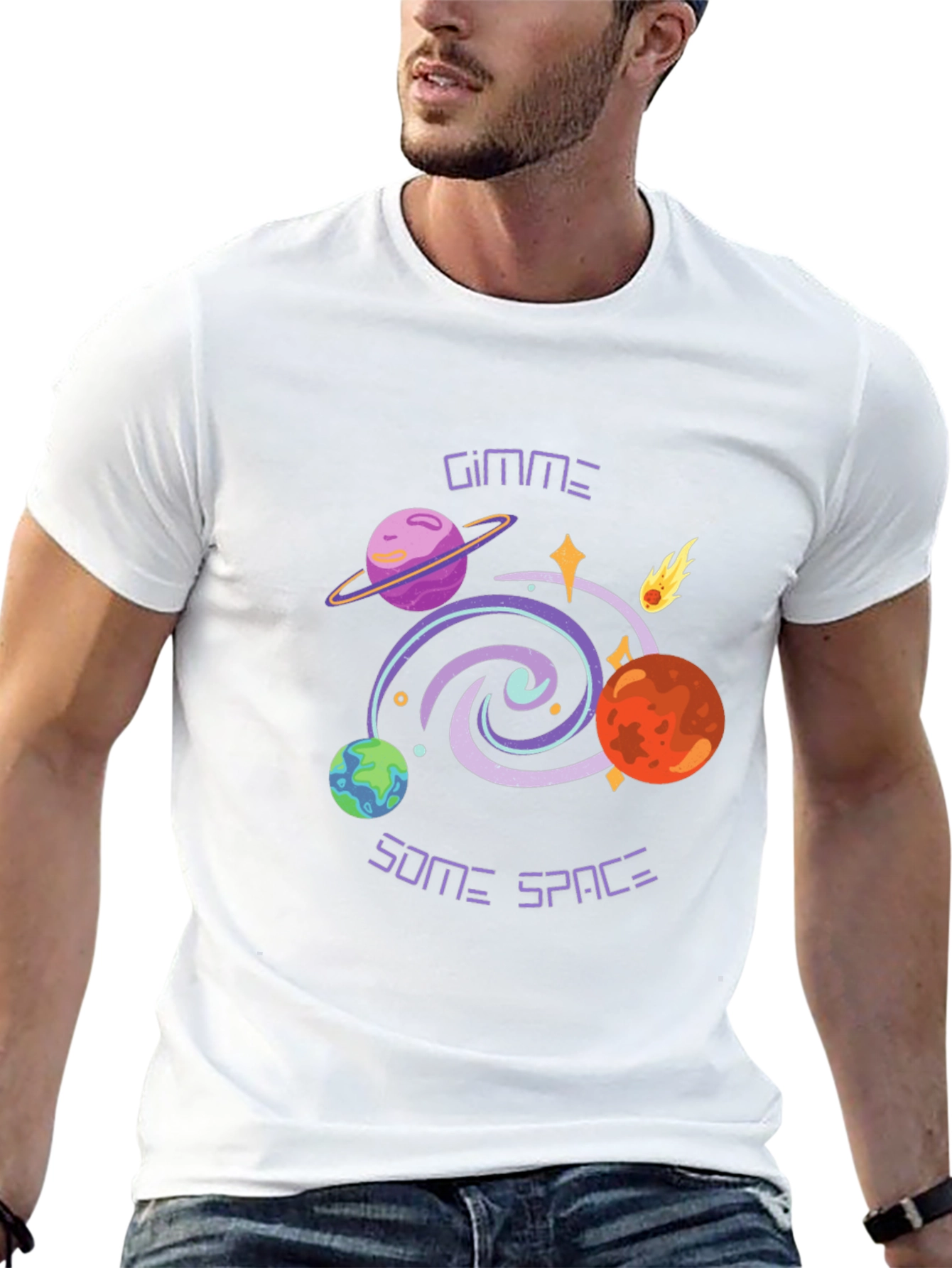 Gimme Some Space Graphic Tee - Black T-Shirt
