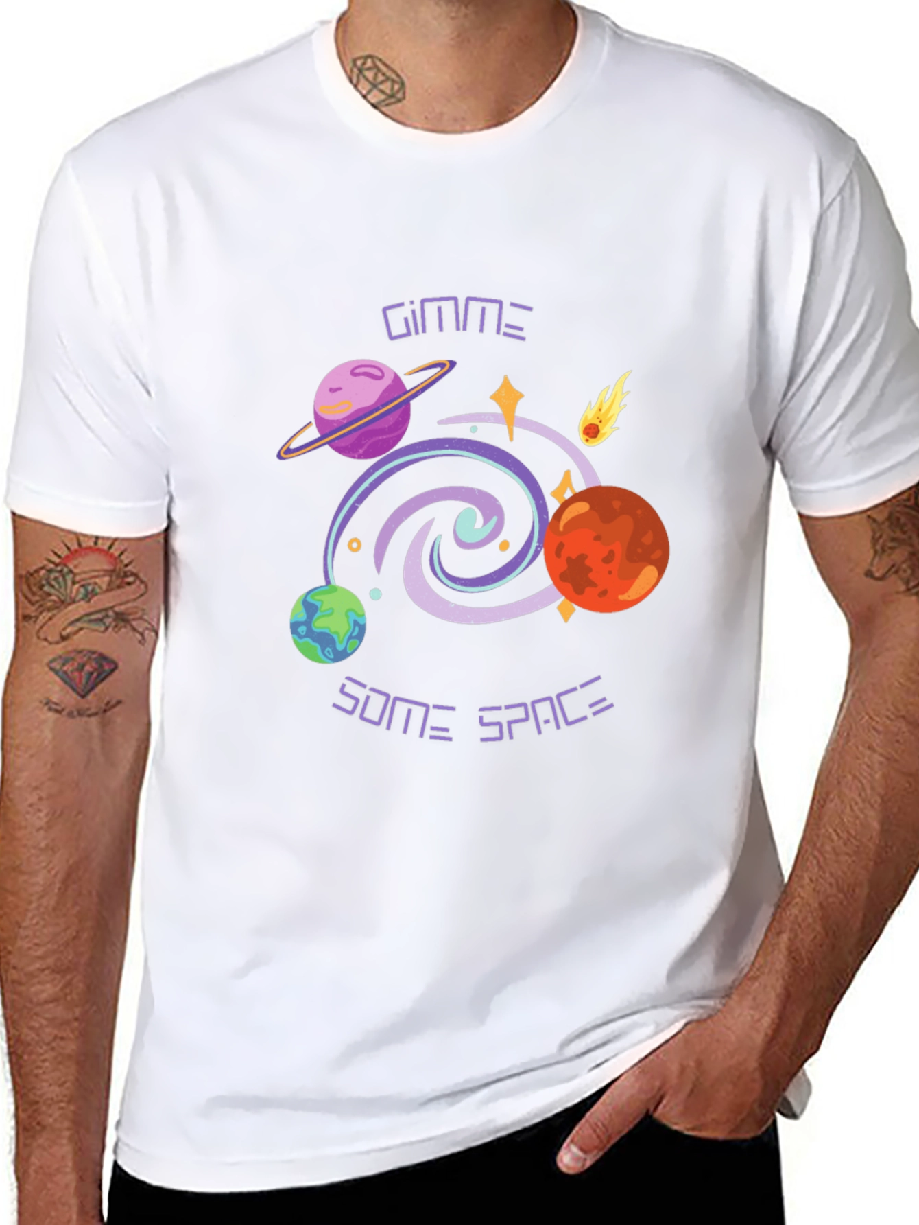 Gimme Some Space Graphic Tee - Black T-Shirt