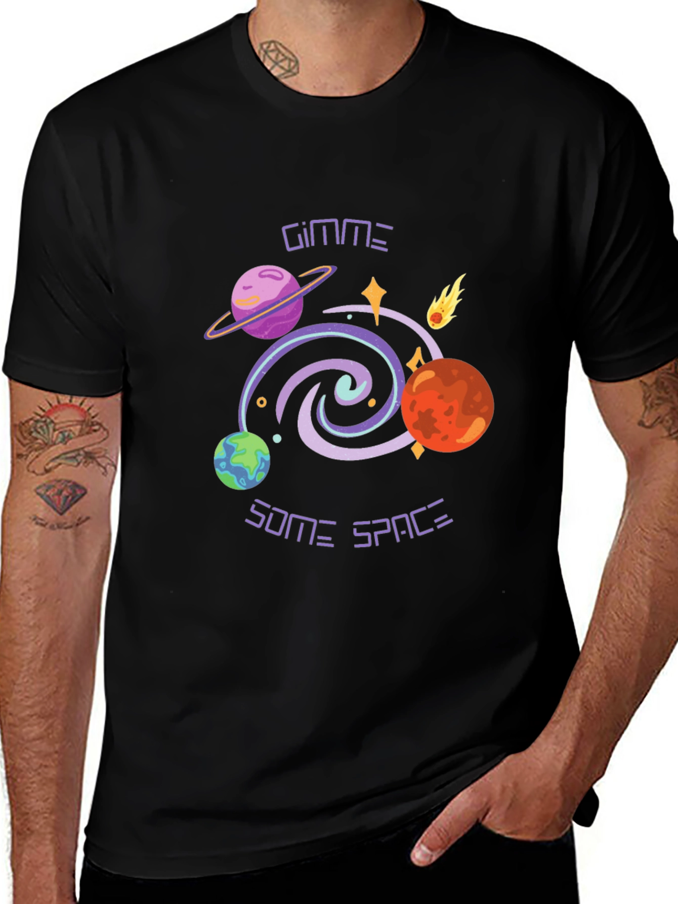 Gimme Some Space Graphic Tee - Black T-Shirt