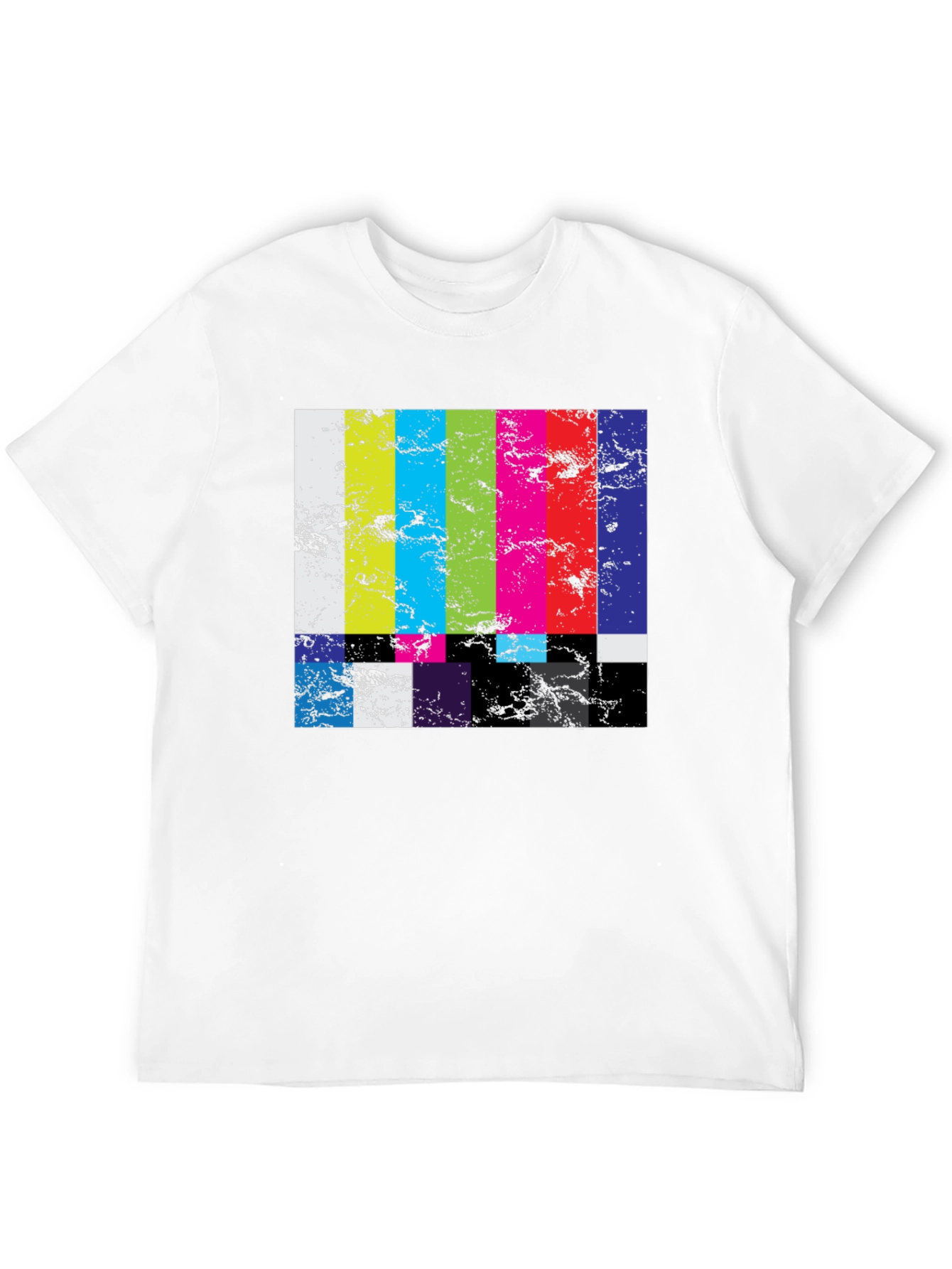 Retro TV Test Pattern Graphic Tee - Black