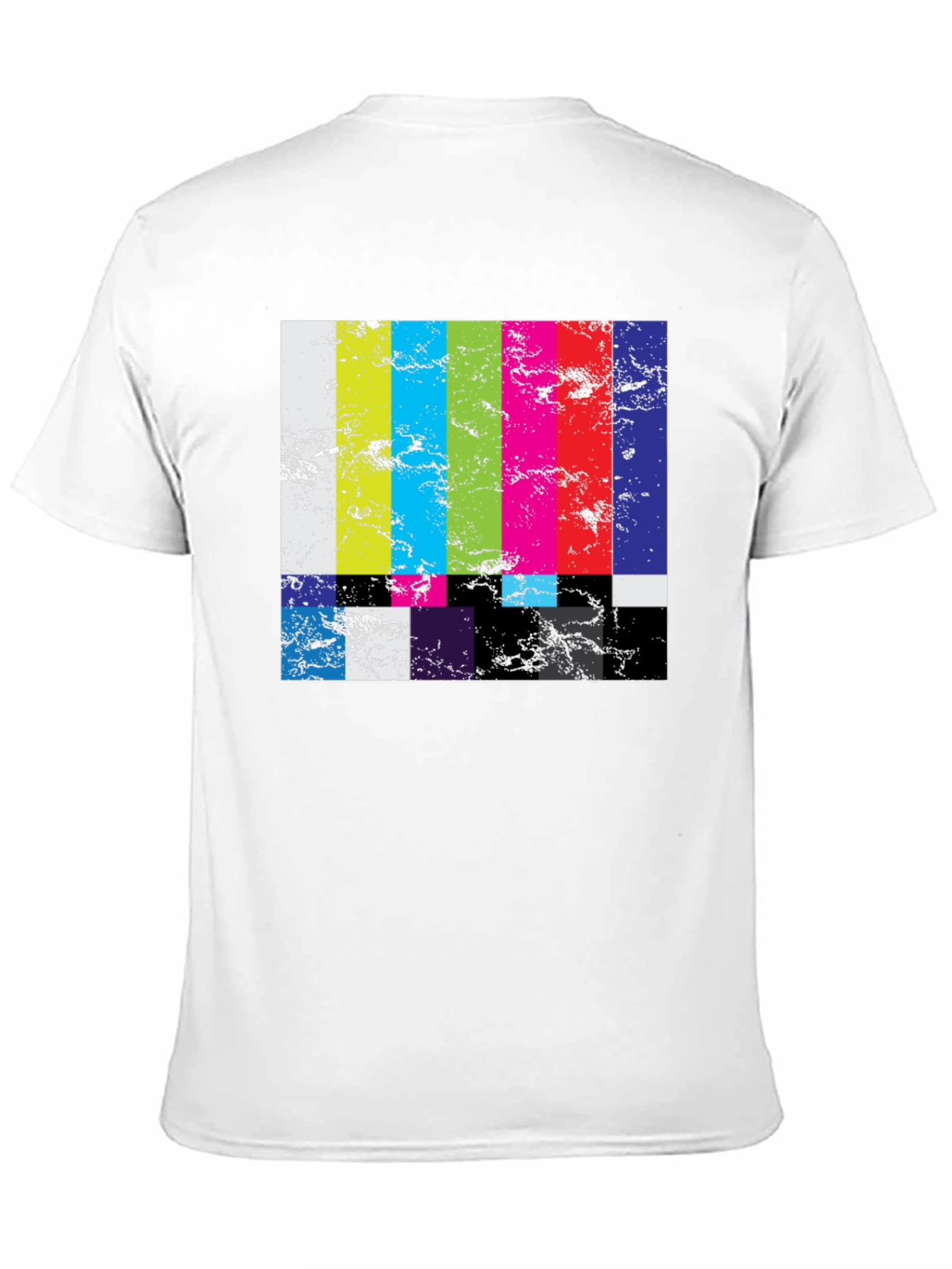 Retro TV Test Pattern Graphic Tee - Black