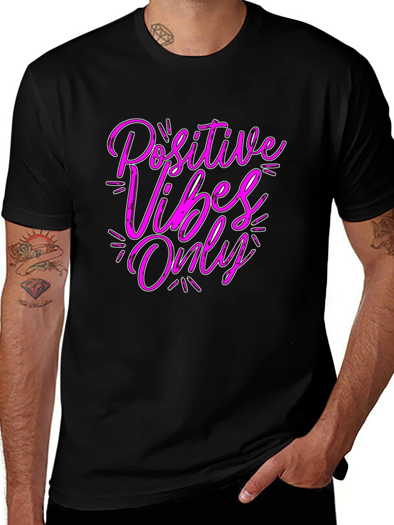 Positive Vibes Only Black T-Shirt