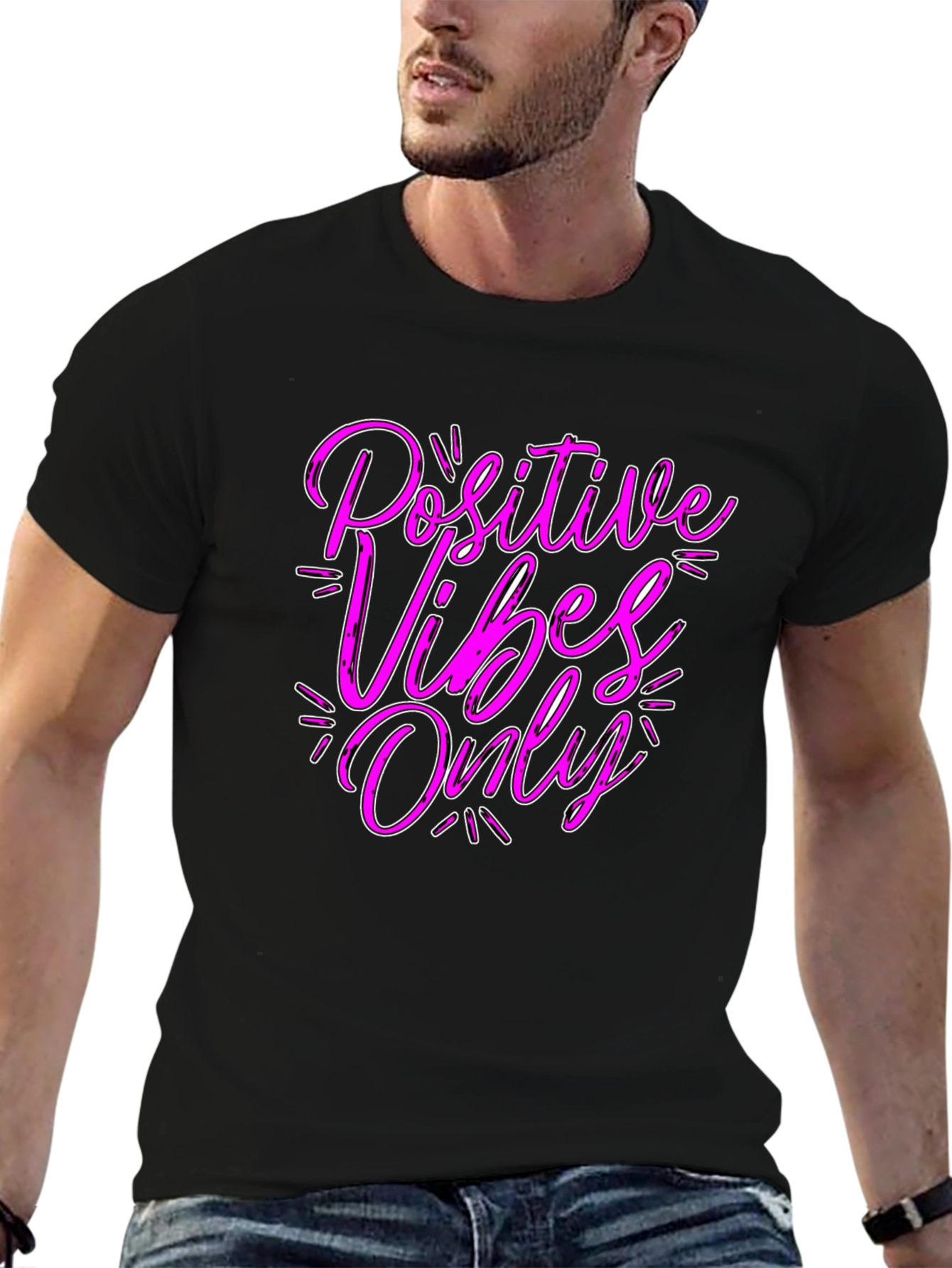 Positive Vibes Only Black T-Shirt