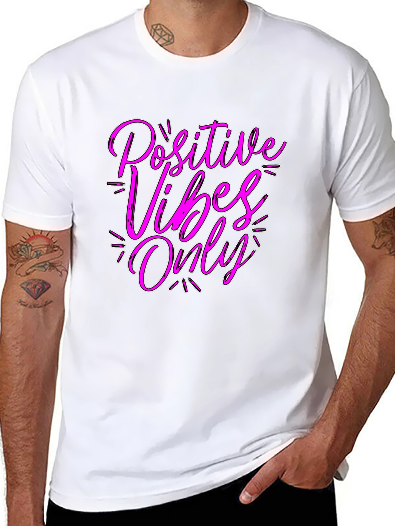 Positive Vibes Only Black T-Shirt