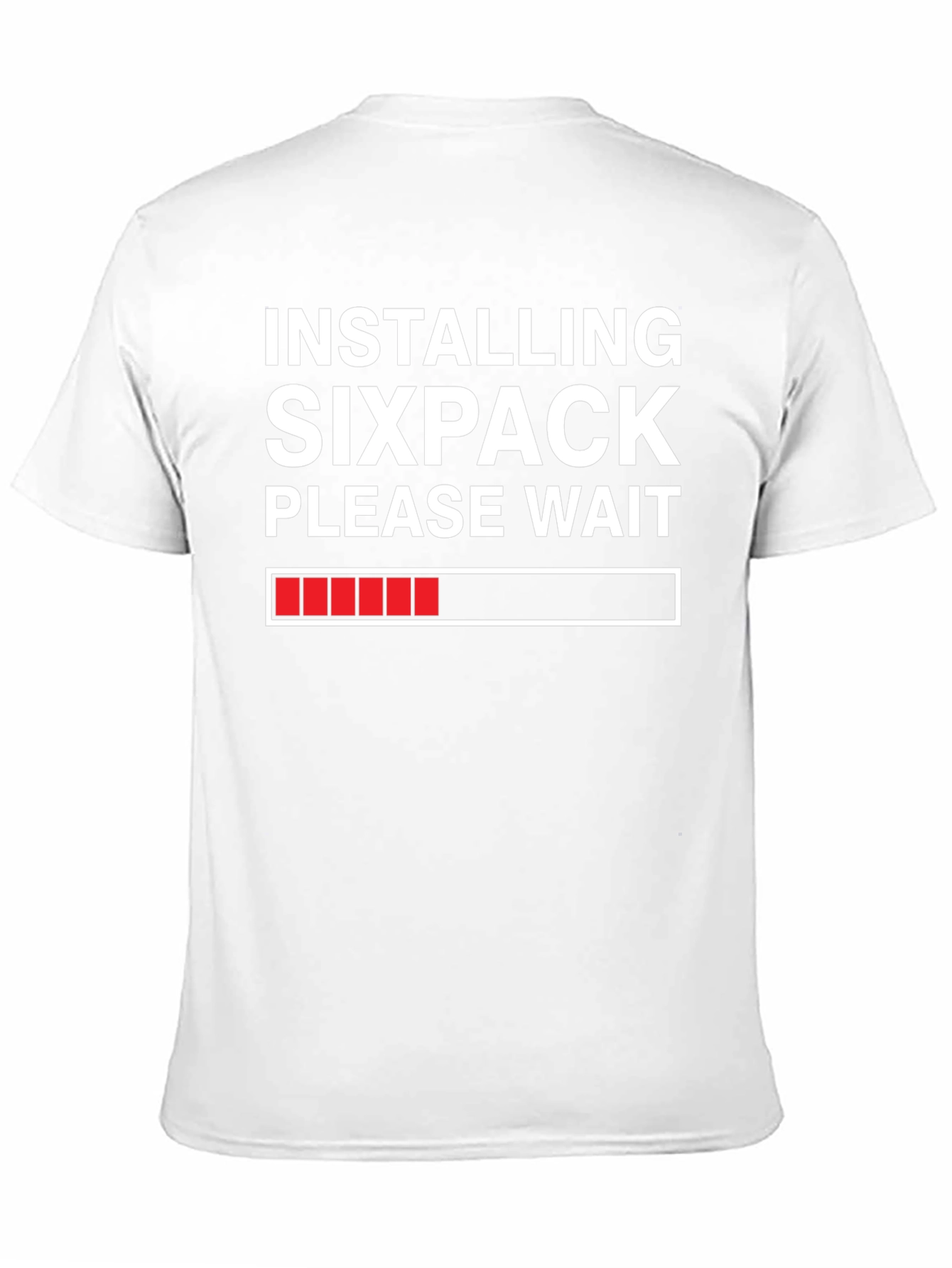 Installing Sixpack T-Shirt - Funny Gym Workout Tee