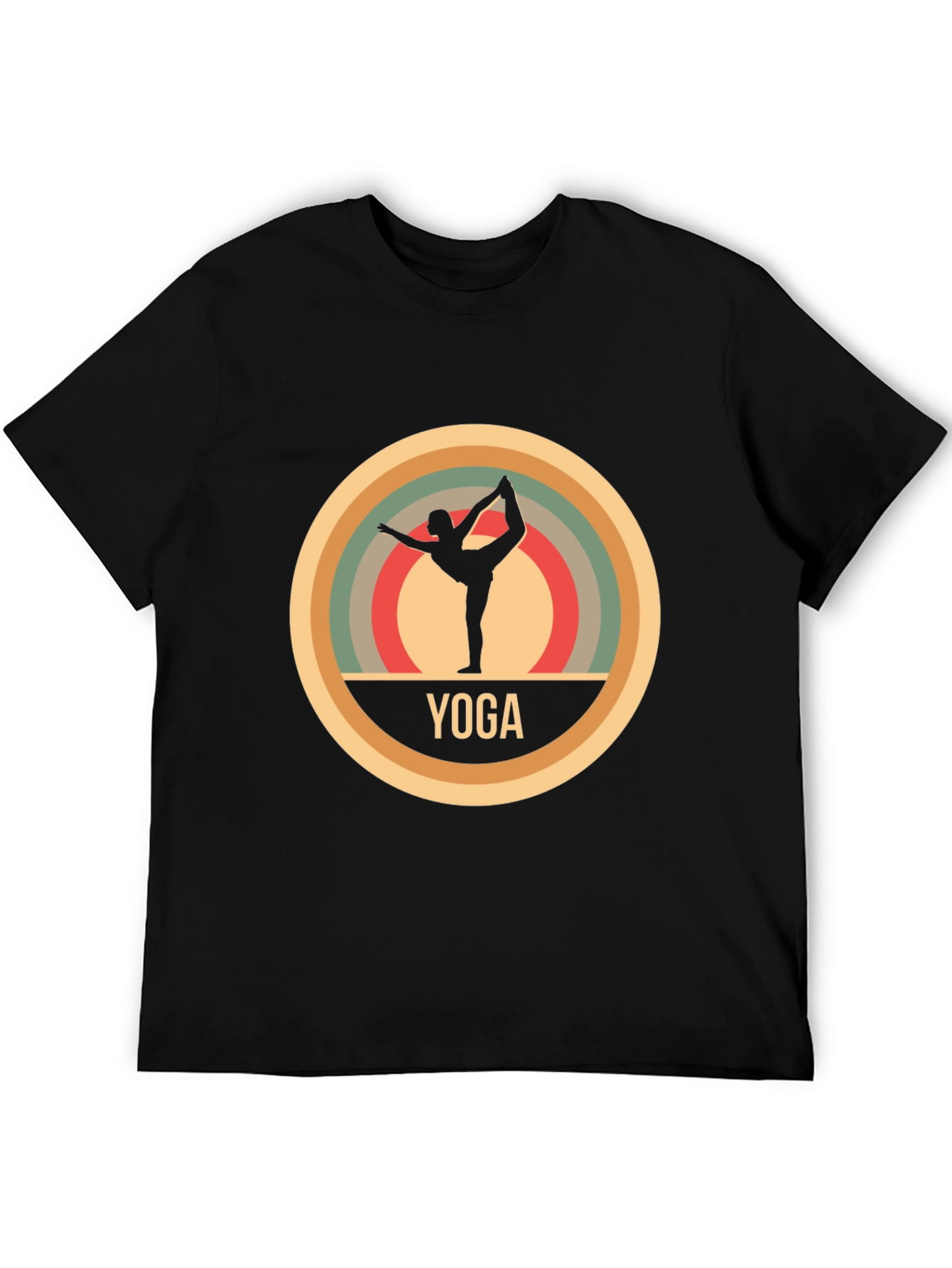 Yoga Silhouette T-Shirt - Retro Style Design