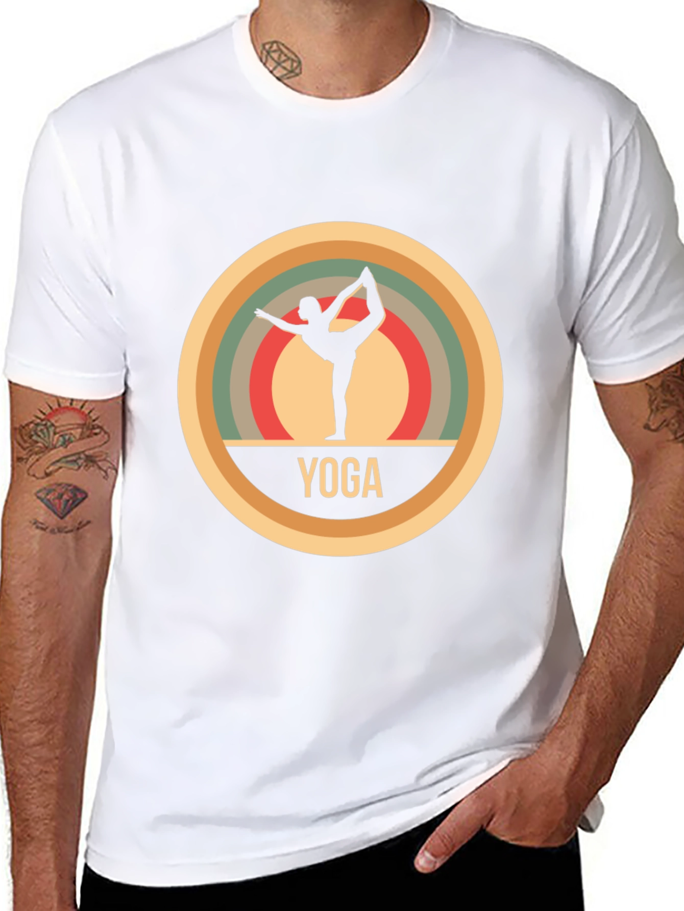 Yoga Silhouette T-Shirt - Retro Style Design