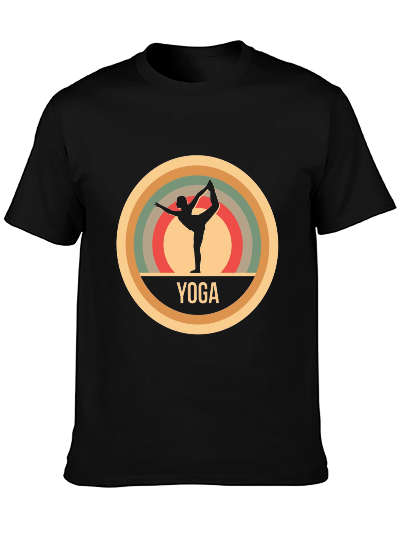 Yoga Silhouette T-Shirt - Retro Style Design