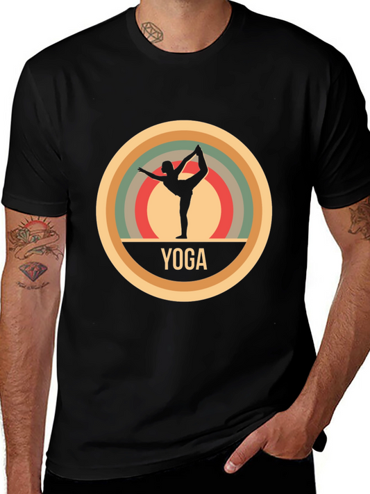 Yoga Silhouette T-Shirt - Retro Style Design